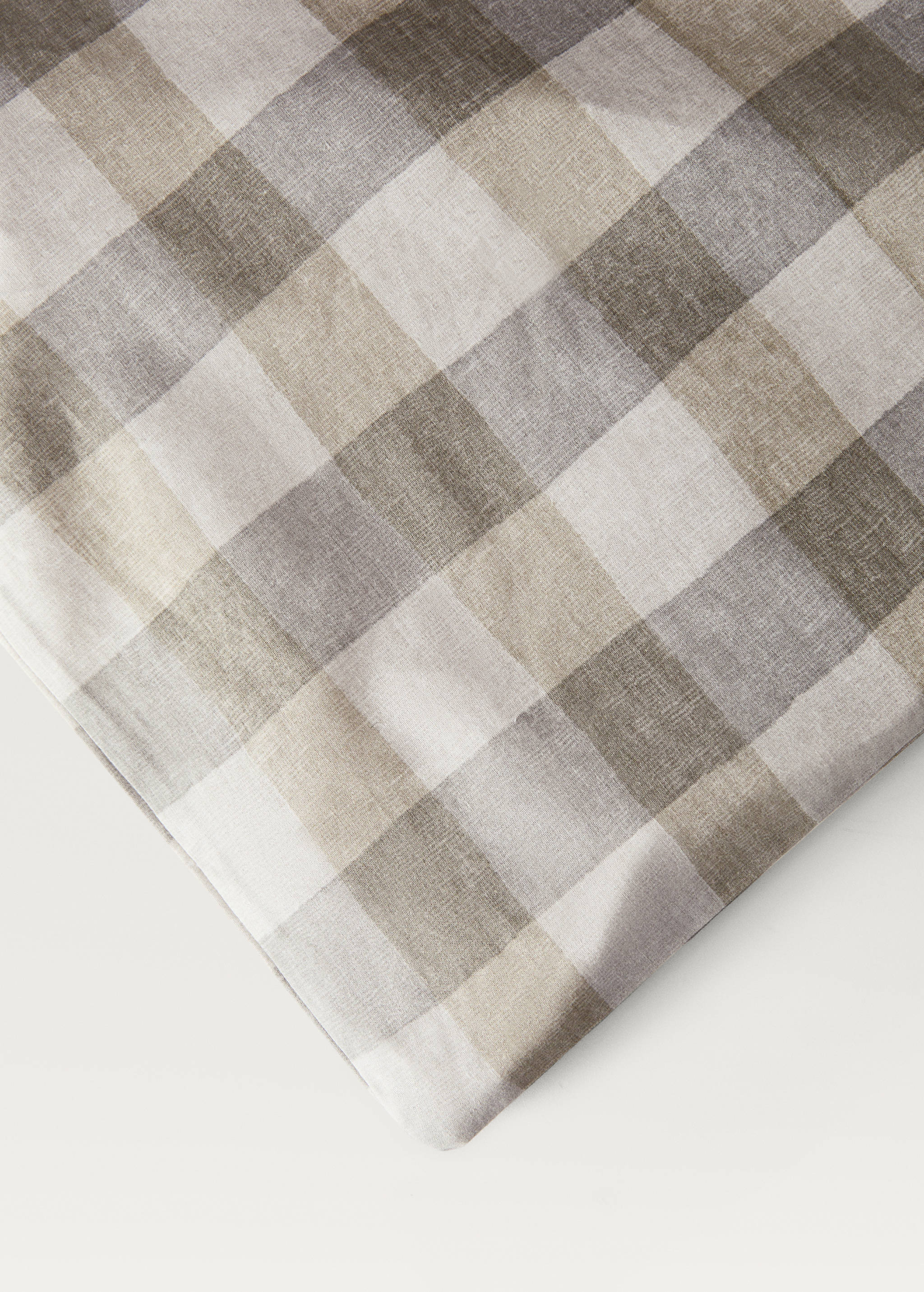 Percale cotton check duvet cover Superking bed - Details of the article 2