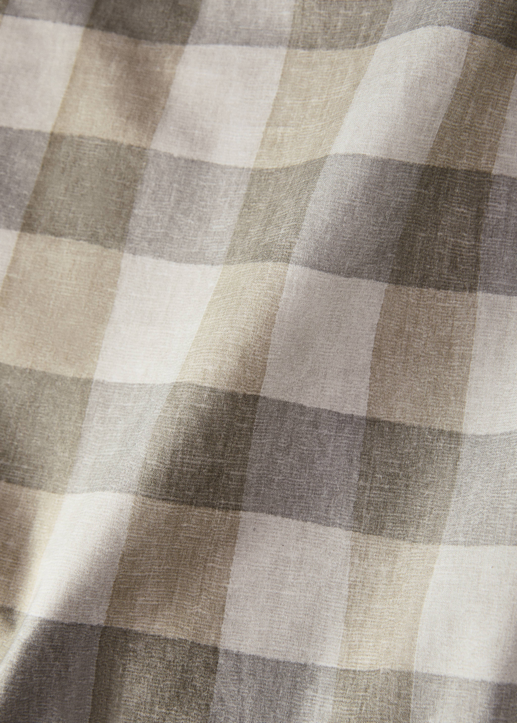 Percale cotton check duvet cover Superking bed - Medium plane