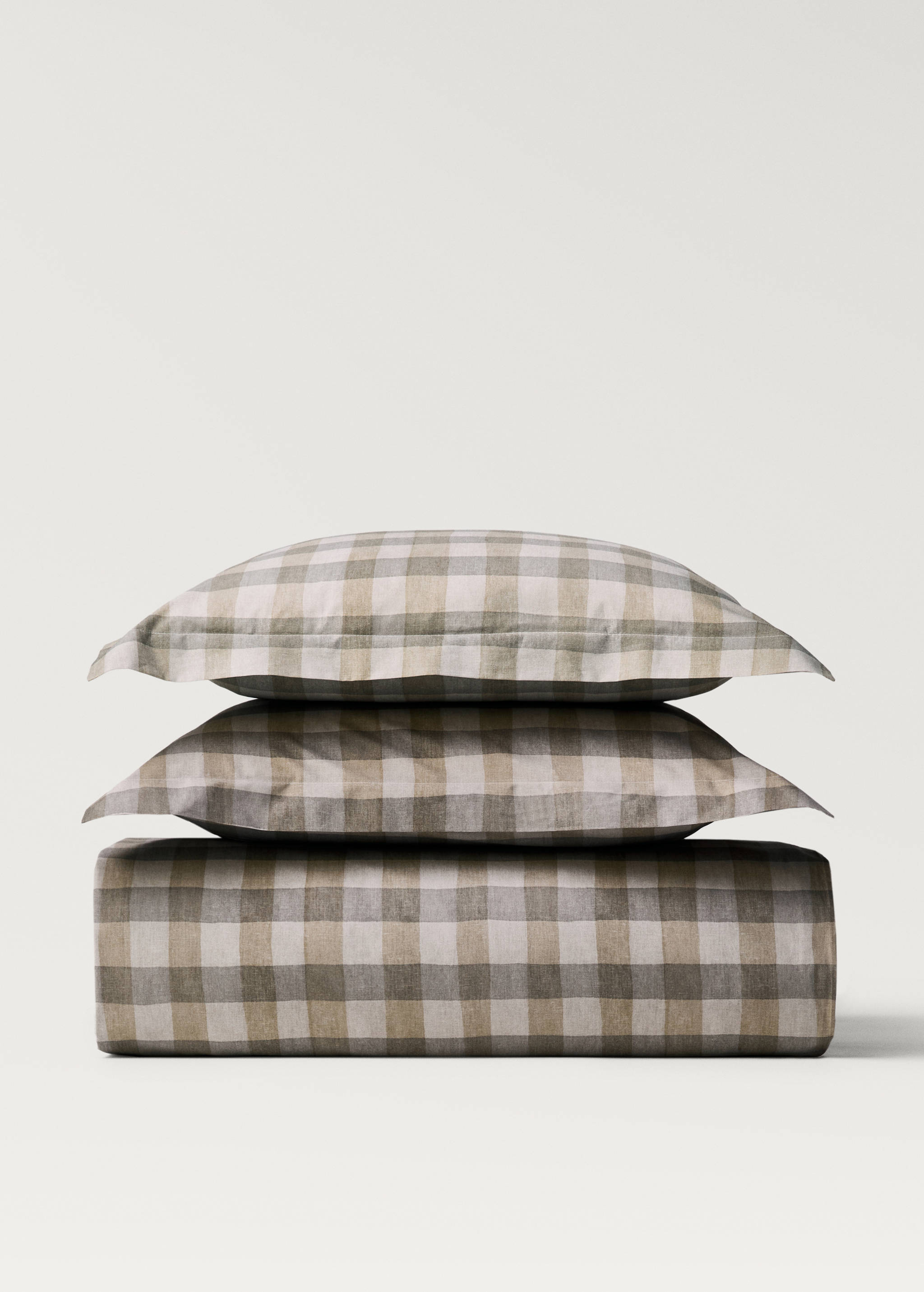 Percale cotton check duvet cover Superking bed - Article without model