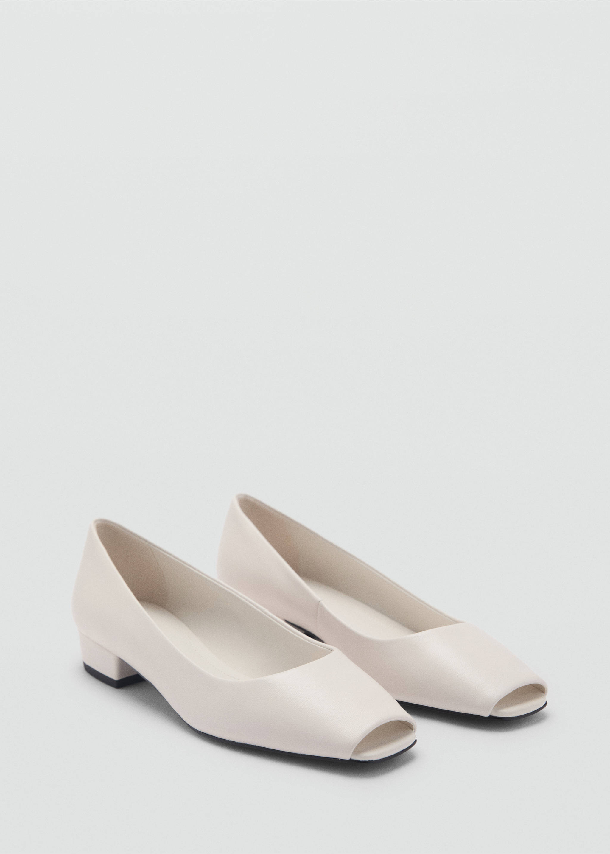 Open-toe leather shoes - Medium plane, White. Ref: 87003279-00.