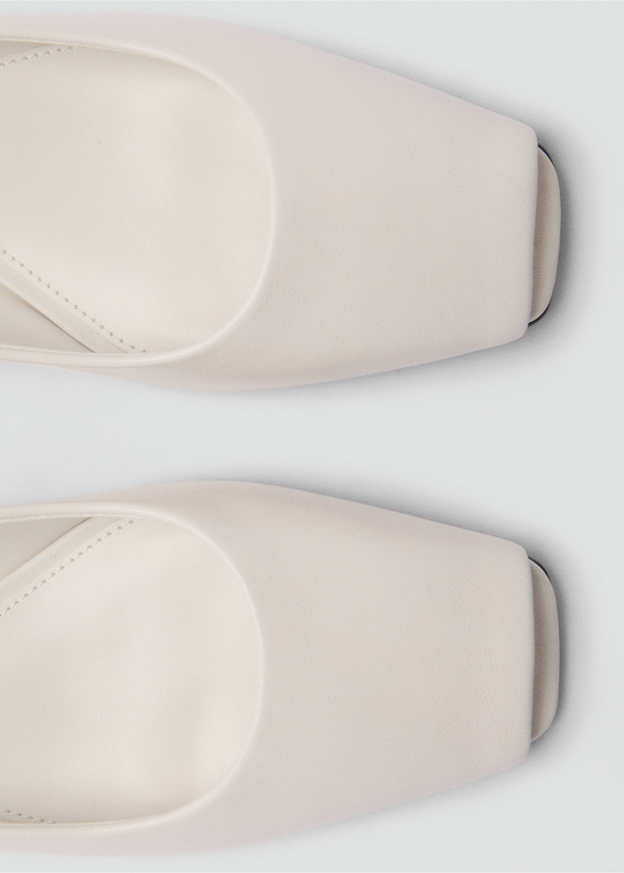 Open-toe leather shoes - Details of the article 2, White. Ref: 87003279-00.
