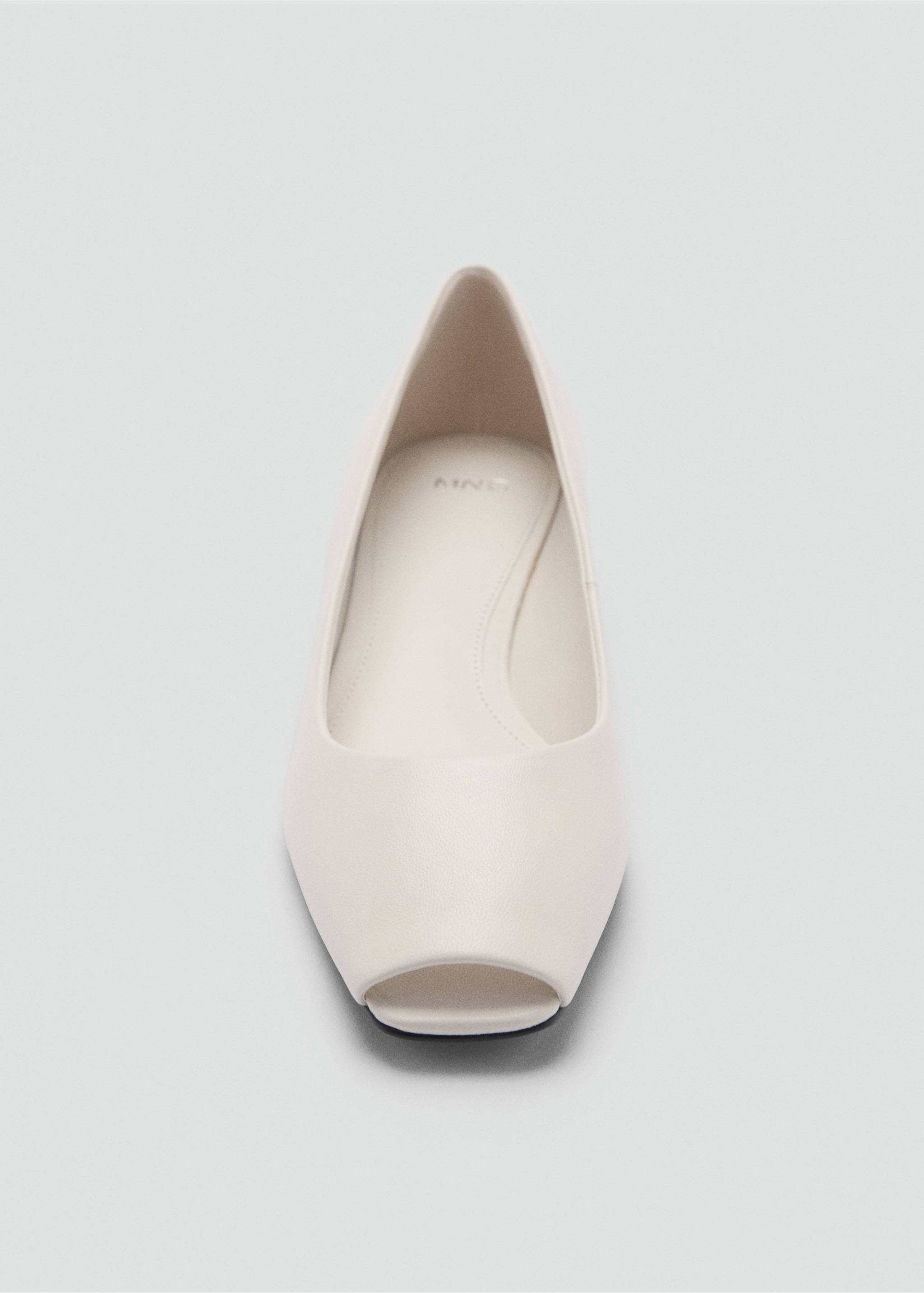 Open-toe leather shoes - Details of the article 3, White. Ref: 87003279-00.