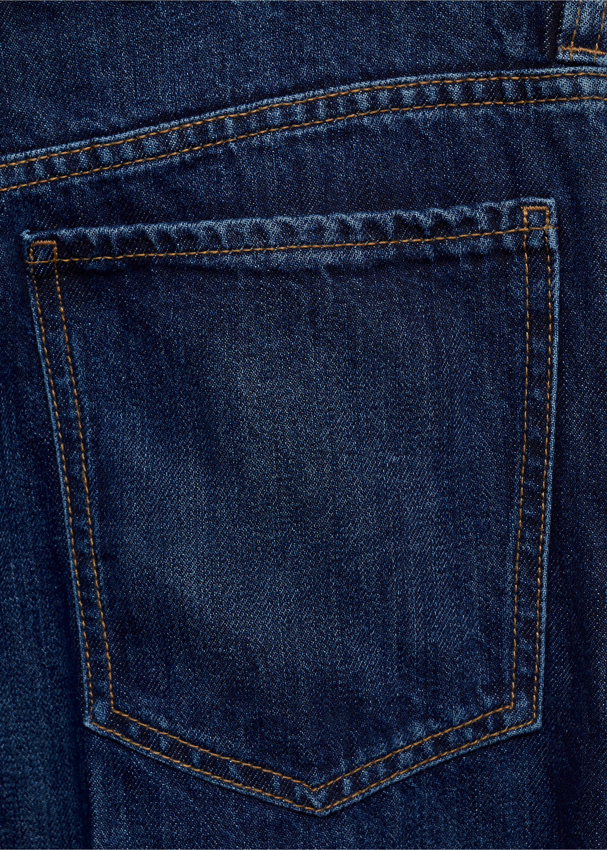 Wide-Leg-Jeans mit Gürtel - Detail des Artikels 0, Dunkelblau. Ref: 87003283-00.
