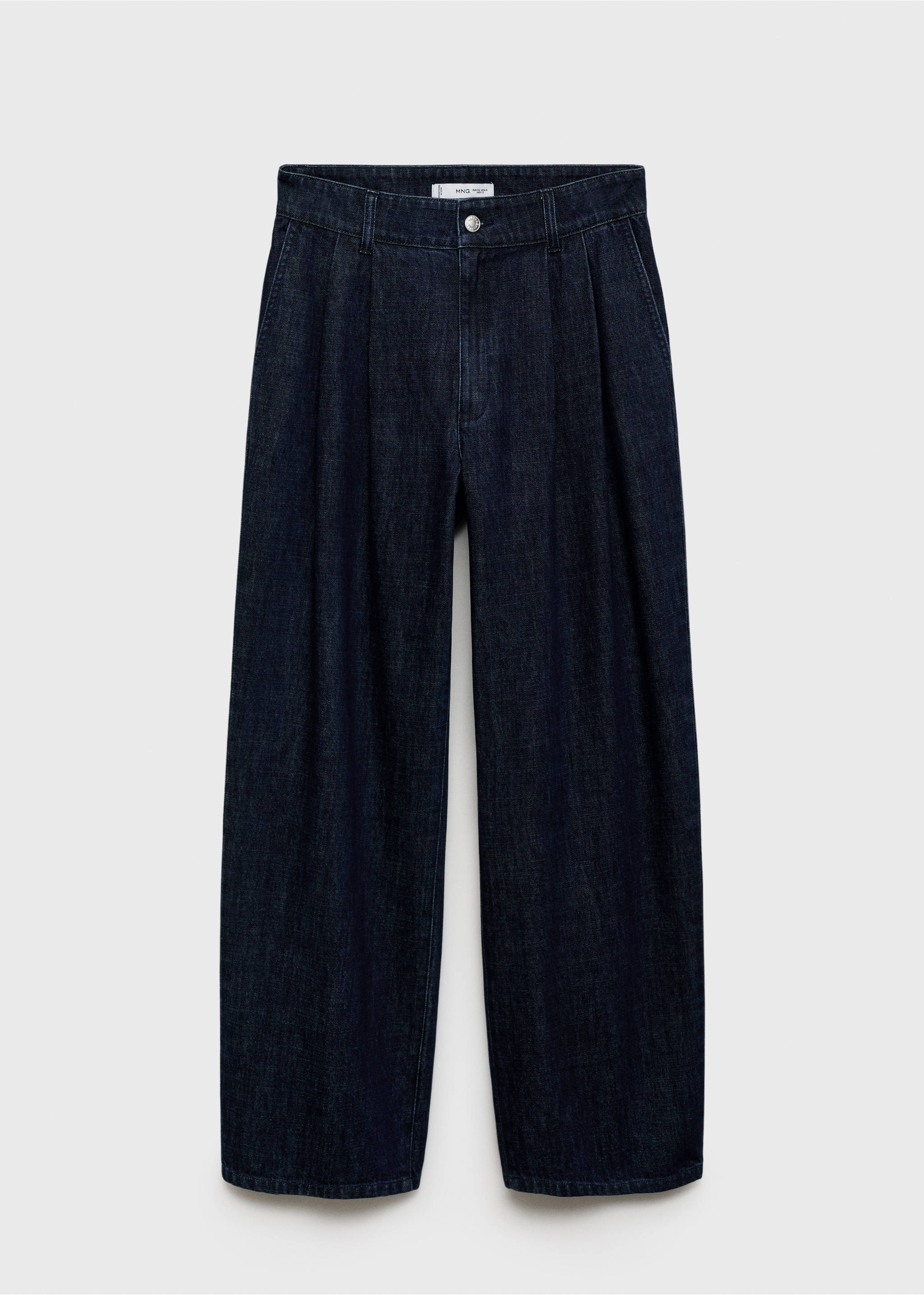 Rinse-wash wide leg jeans with pleats - Article without model, Open Blue. Ref: 87003284-00.