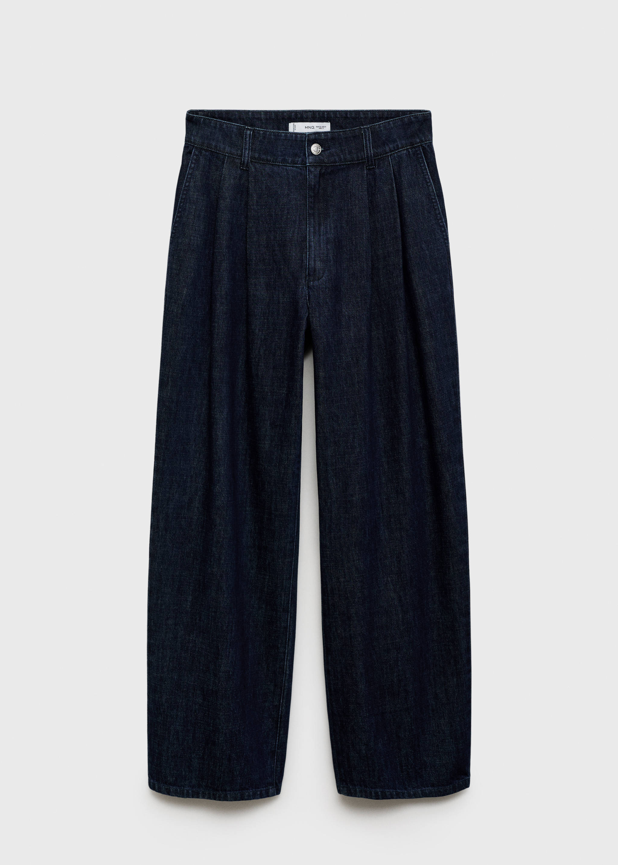 Rinse-wash wide leg jeans with pleats - Article without model