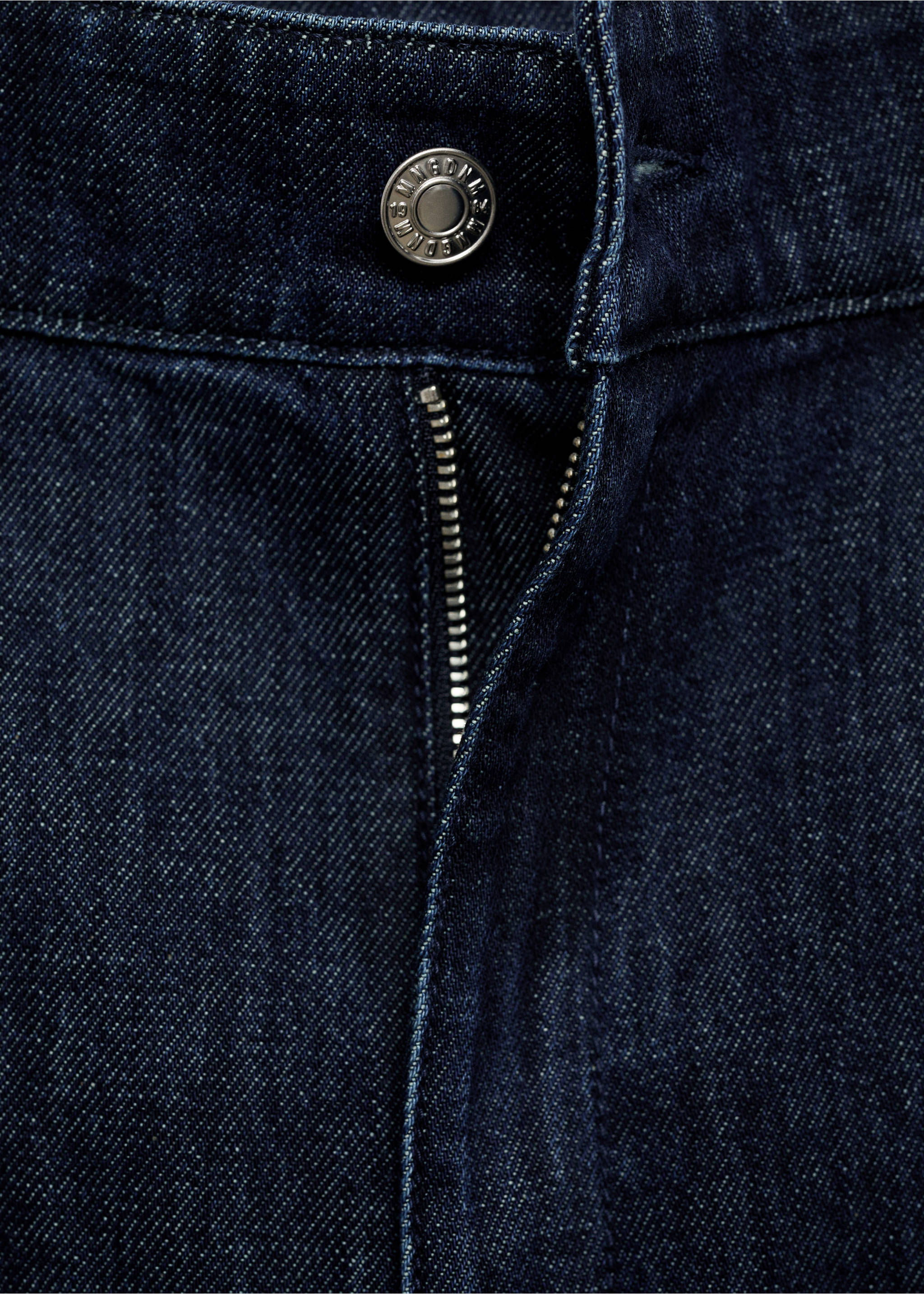 Rinse-wash wide leg jeans with pleats - Details of the article 8, Open Blue. Ref: 87003284-00.