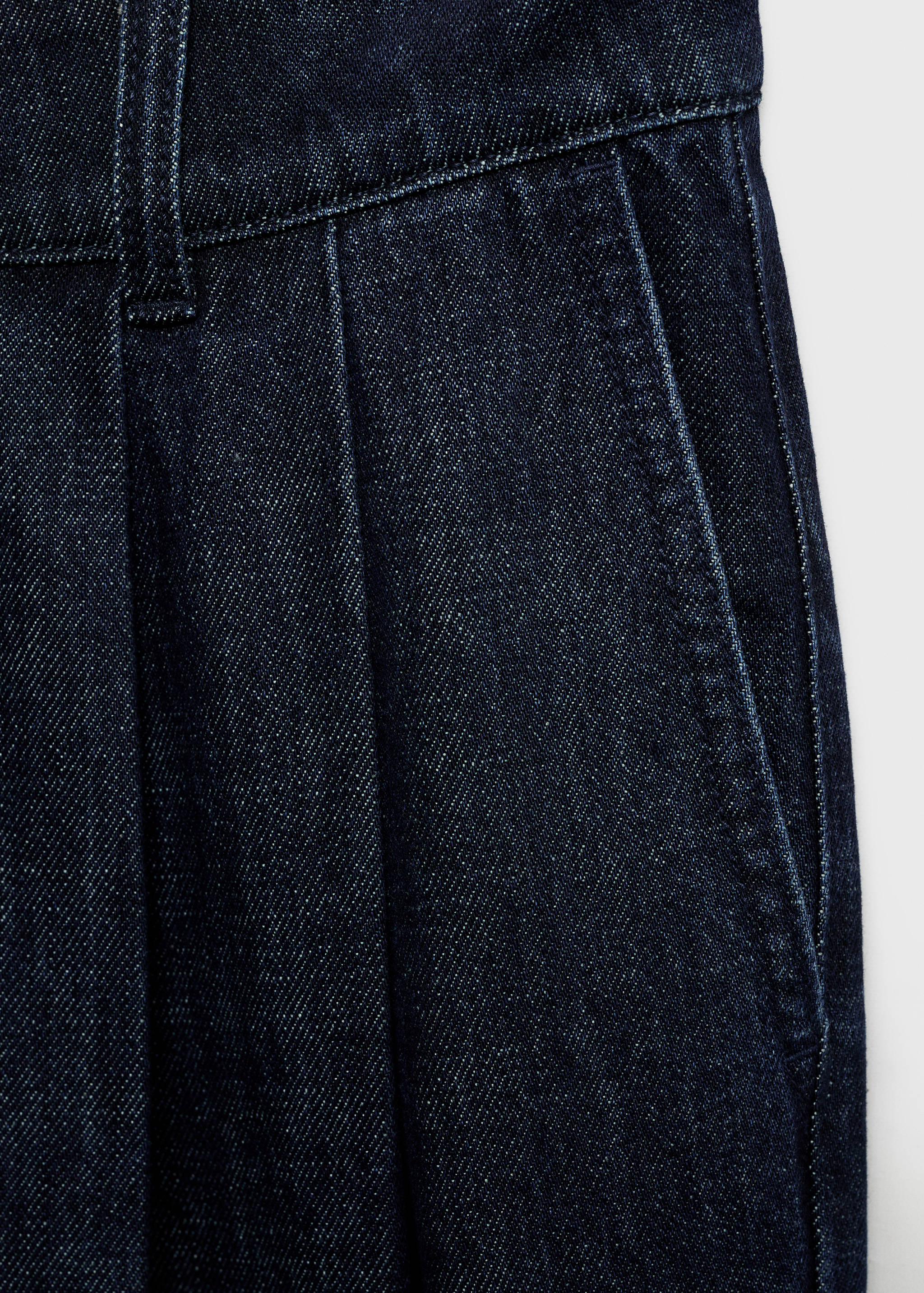 Rinse-wash wide leg jeans with pleats - Details of the article 0