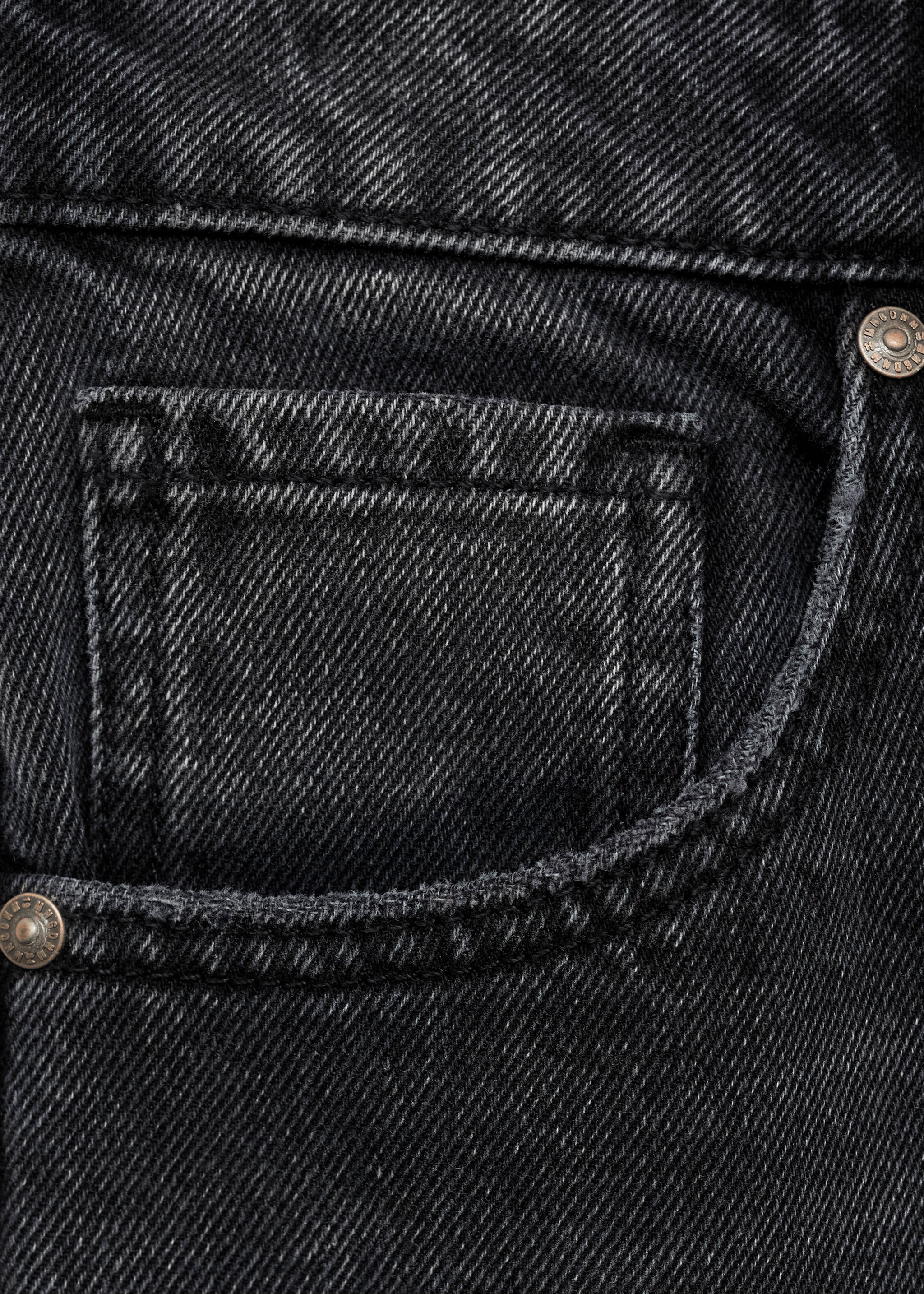 Miami medium-rise straight-fit jeans - Details of the article 0, Black denim. Ref: 87003285-00.