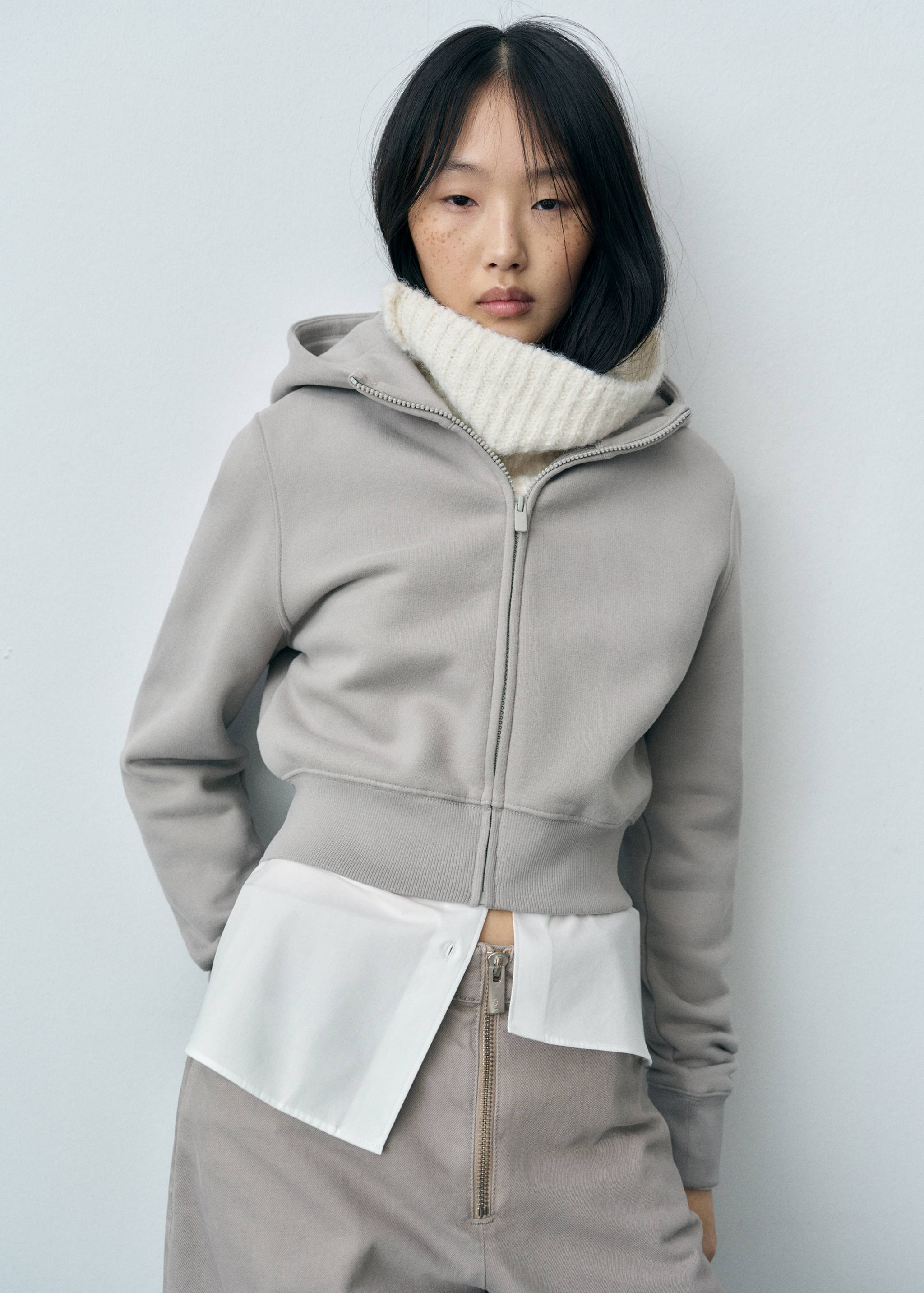 Wide leg jeans with zipper - Medium plane