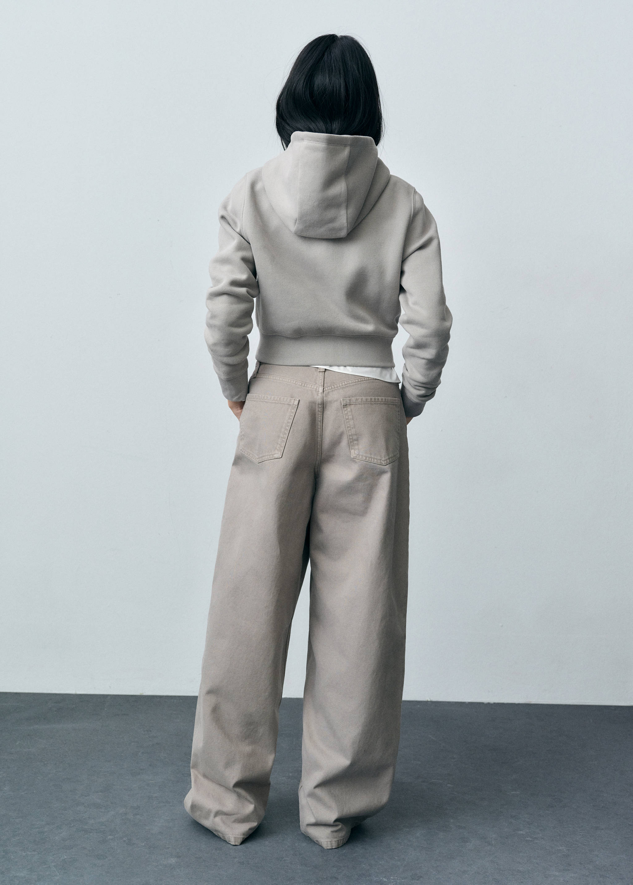 Wide leg jeans with zipper - Reverse of the article