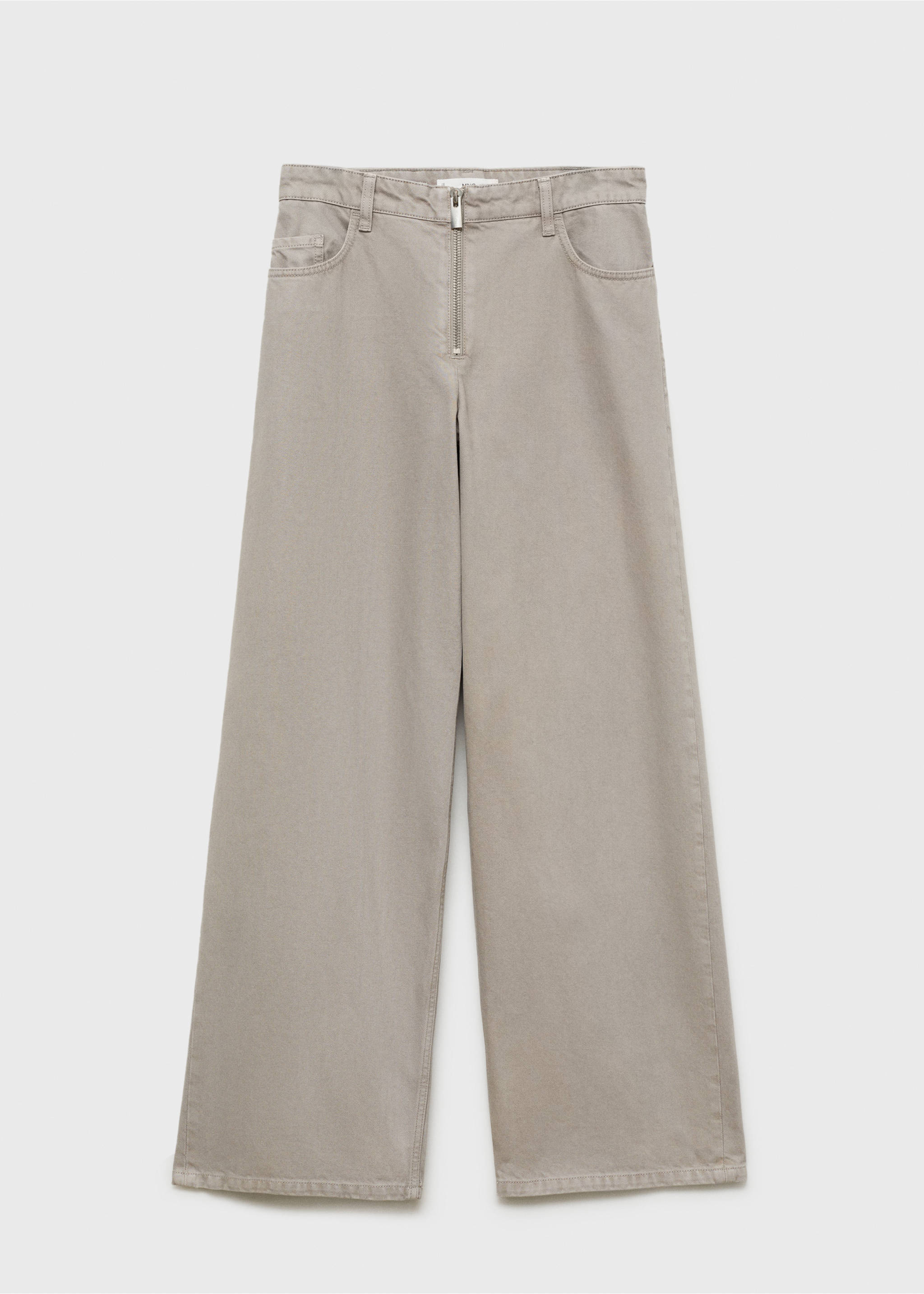 Wide leg jeans with zip - Article without model, Grey. Ref: 87003286-00.