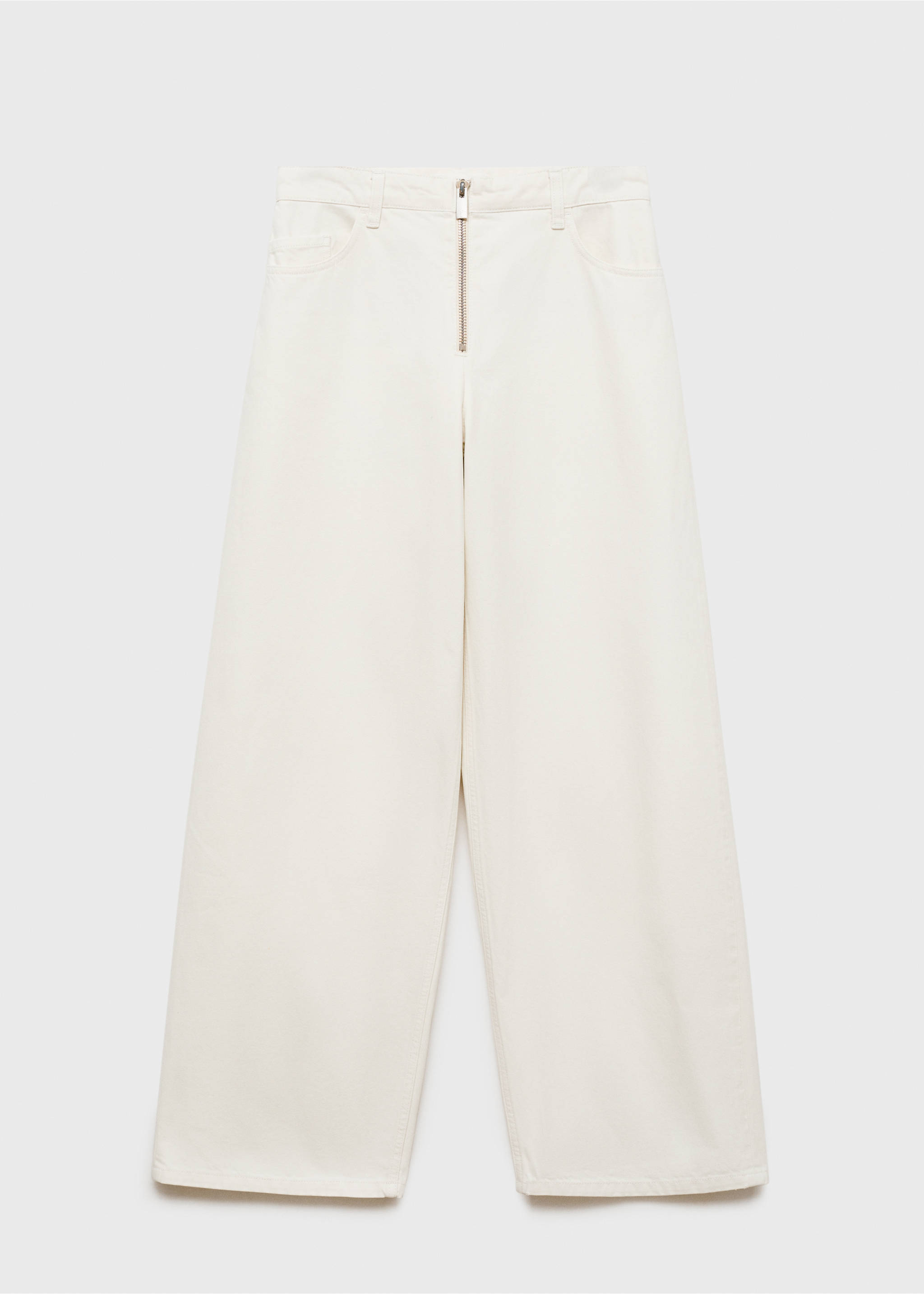 Wide leg jeans with zip - Article without model, Light/Pastel Grey. Ref: 87003287-00.