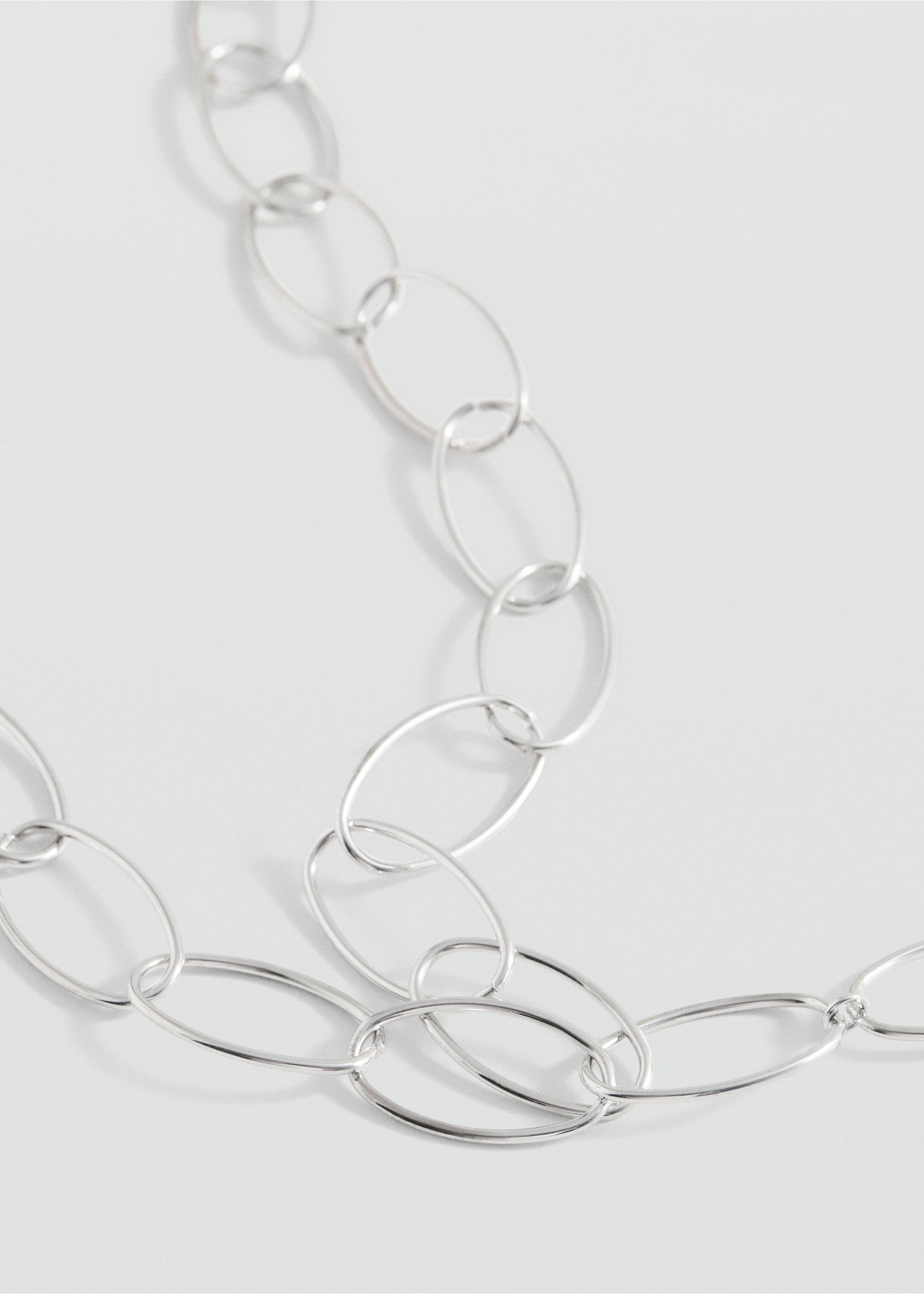 Interwoven hoops necklace - Medium plane, Silver. Ref: 87003301-00.