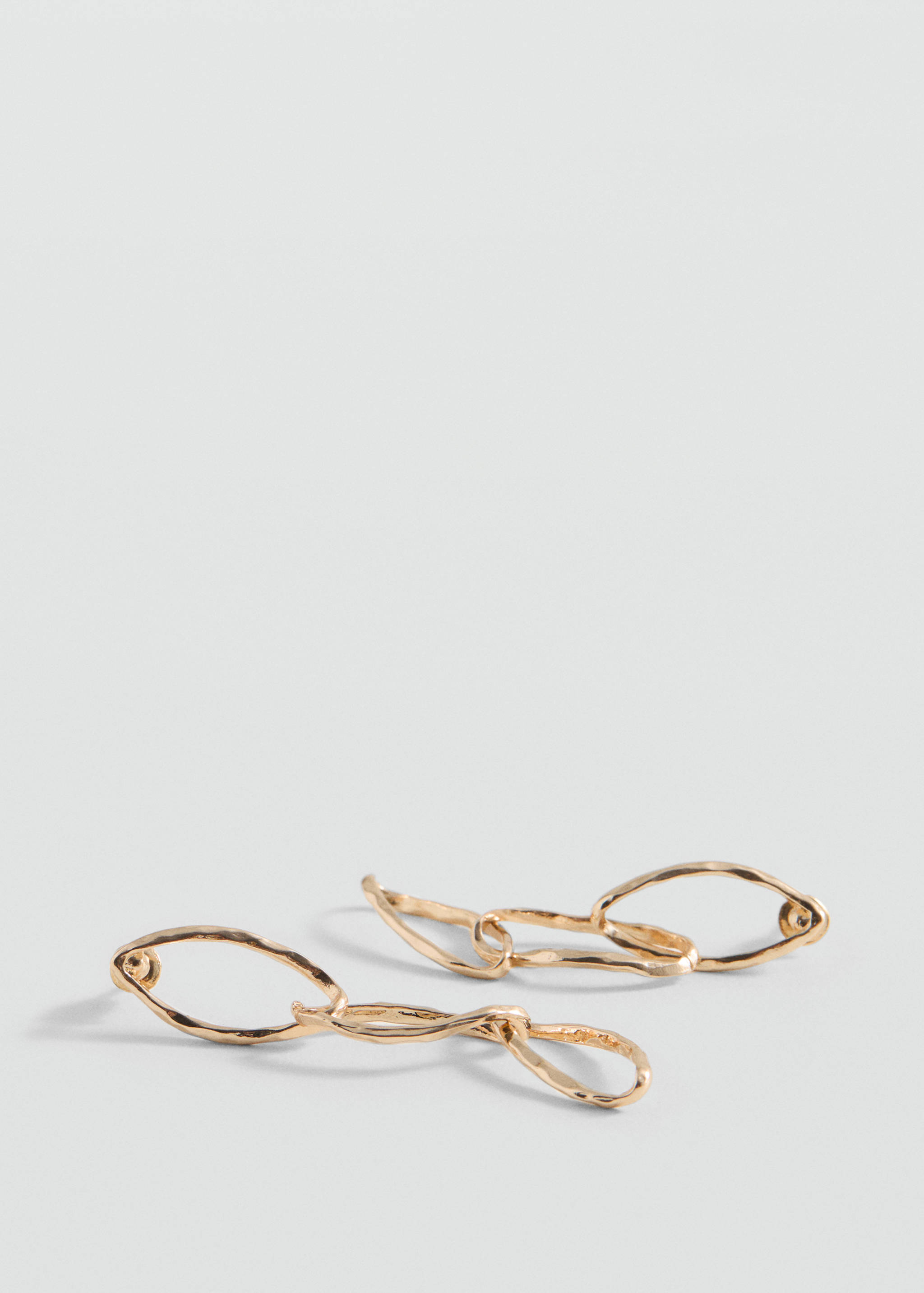 Long earrings with intertwined hoops - Medium plane