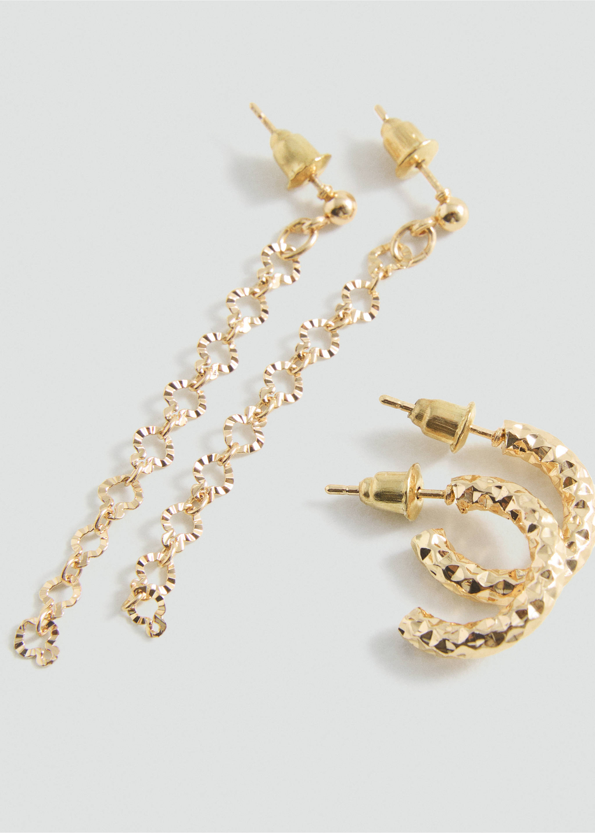 Pack 2 pendientes - Plano medio, Oro. Ref: 87003310-00.