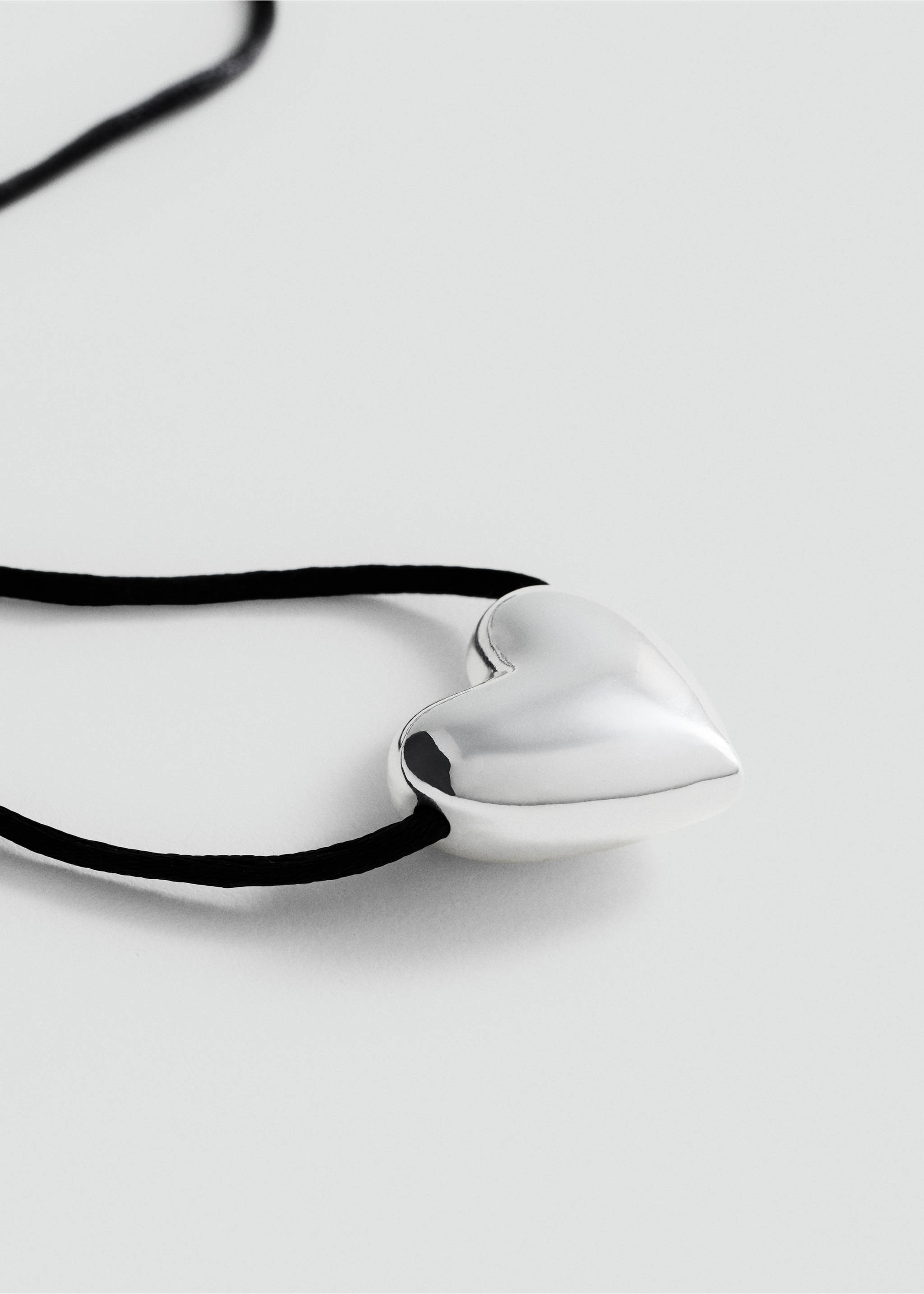 Heart cord necklace - Medium plane, Silver. Ref: 87003317-00.