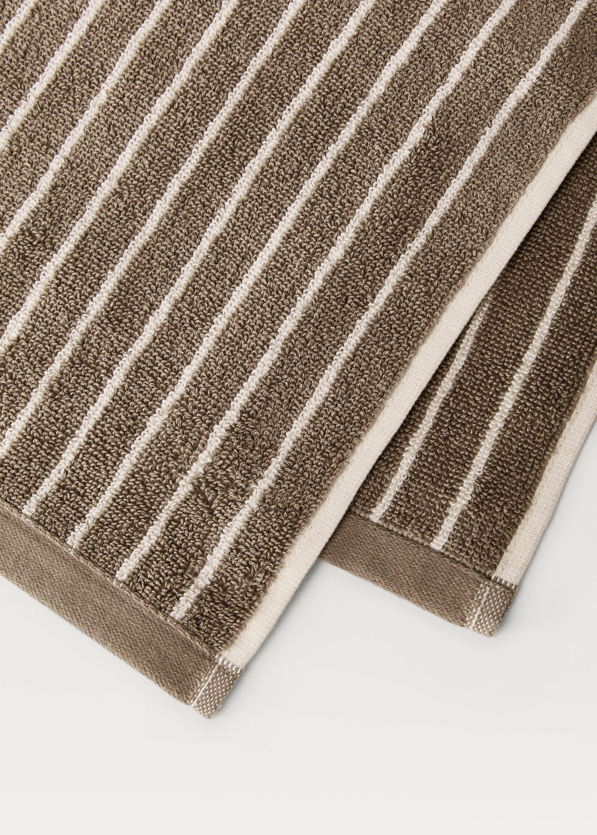 Serviette toilette rayure bicolore - Détail de l'article 2