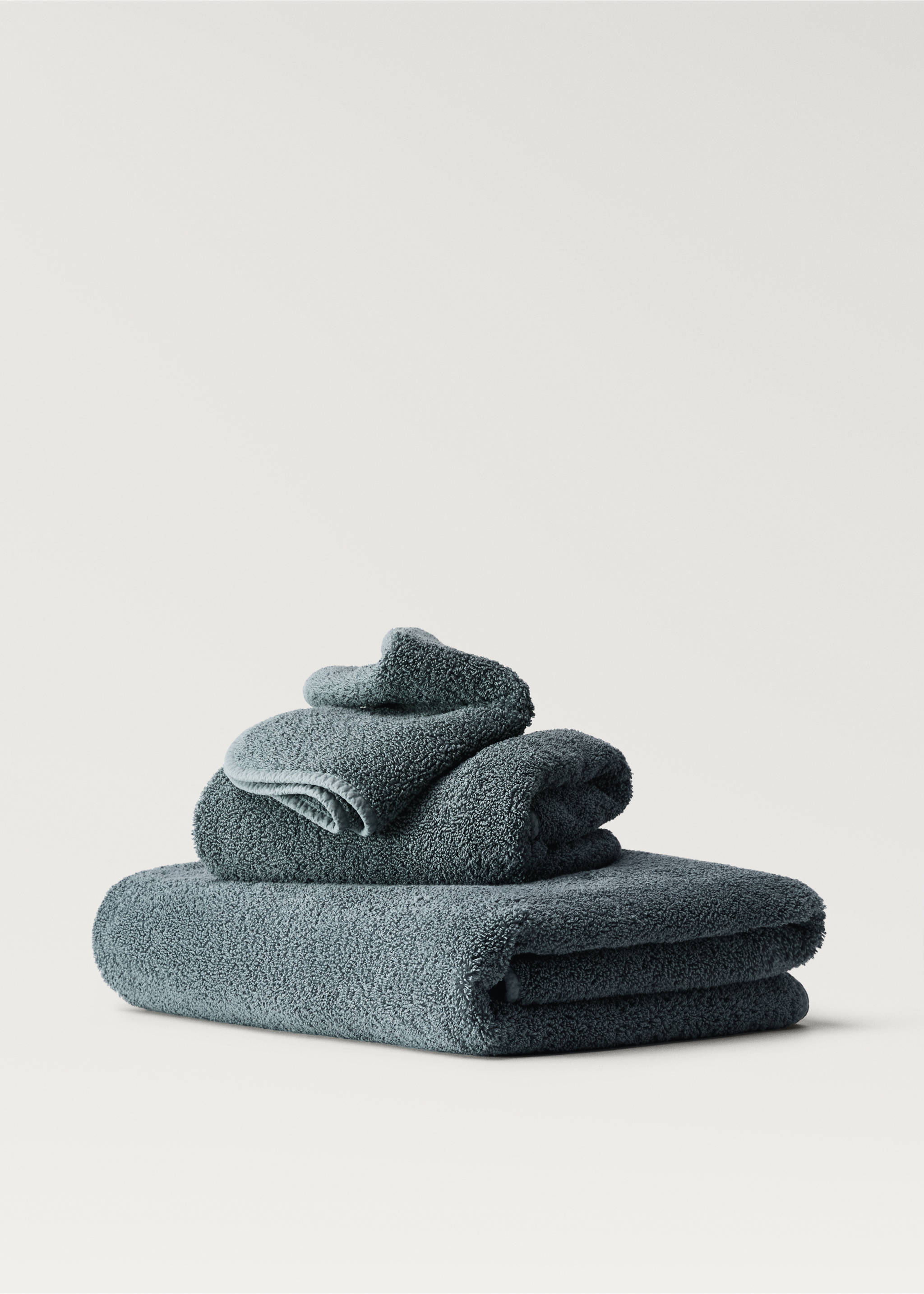 Hand towel with dyed piece - Article without model, Blue. Ref: 87003330-00.