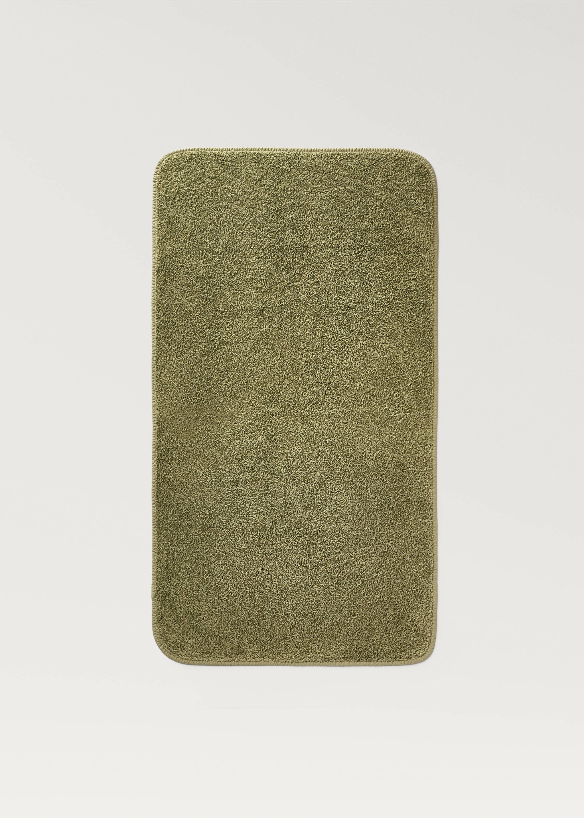 Washbasin towel with dyed piece - Details of the article 1, Green. Ref: 87003331-00.