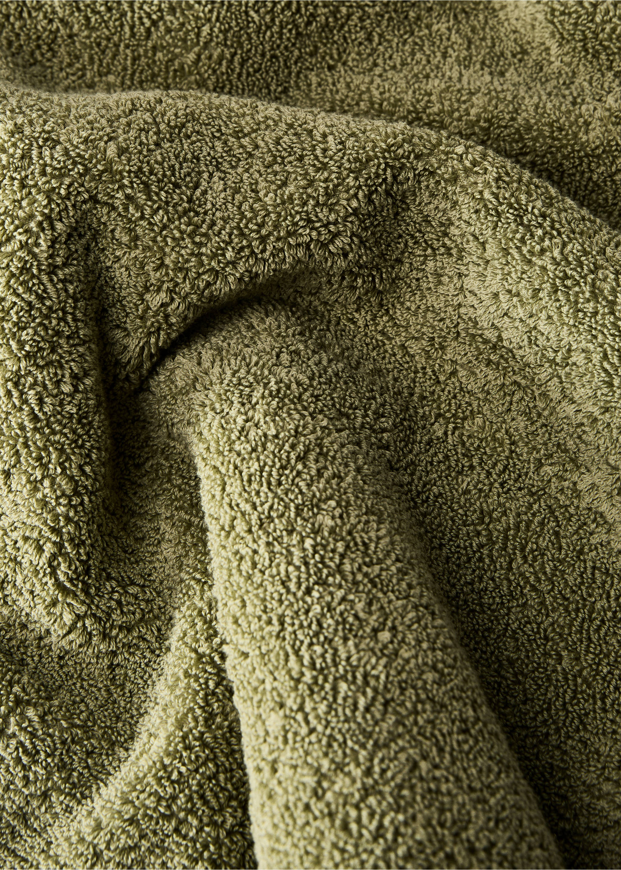 Washbasin towel with dyed piece - Details of the article 3, Green. Ref: 87003331-00.