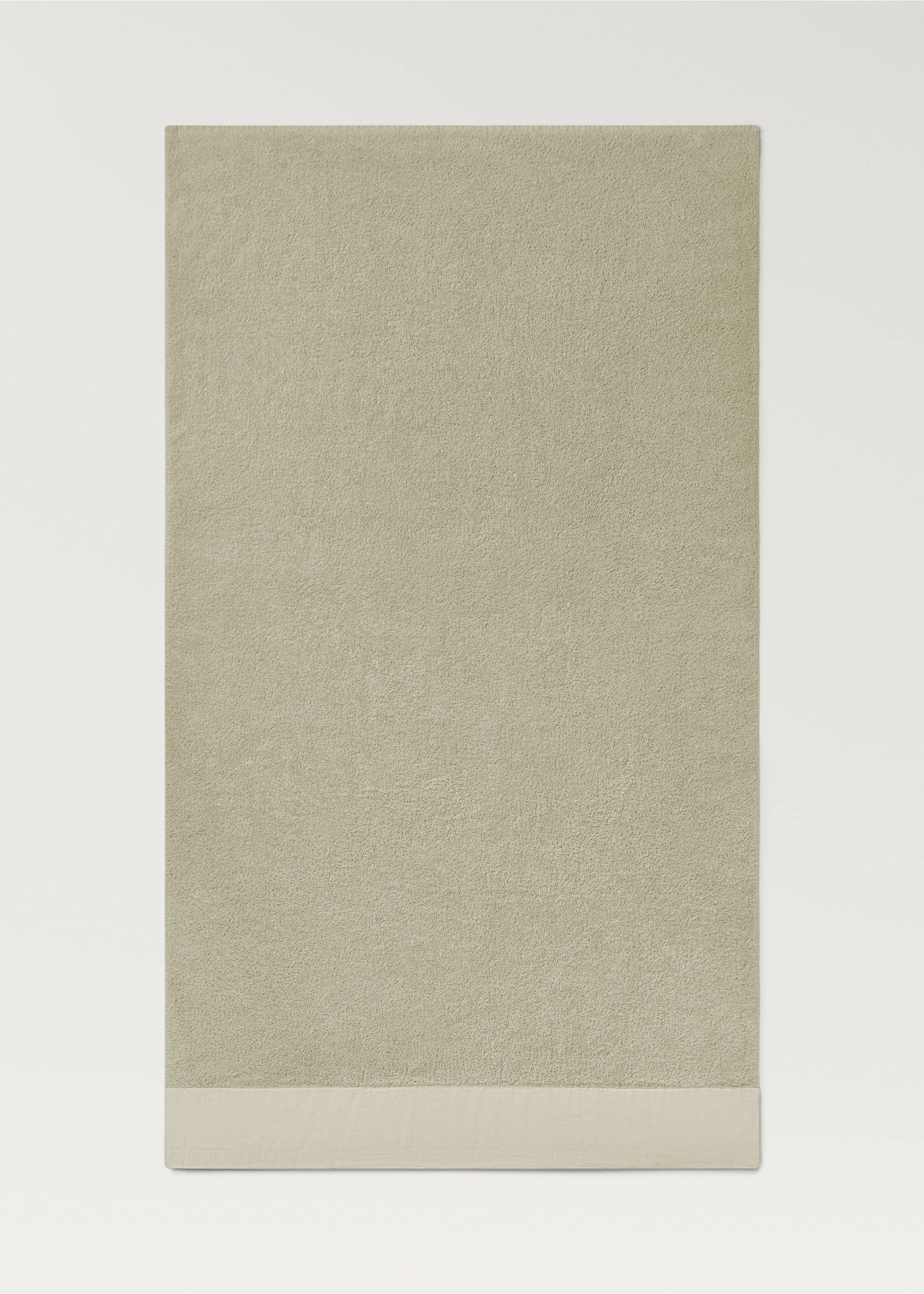 Bath towel with linen trim - Details of the article 3, Forest Green. Ref: 87003355-00.