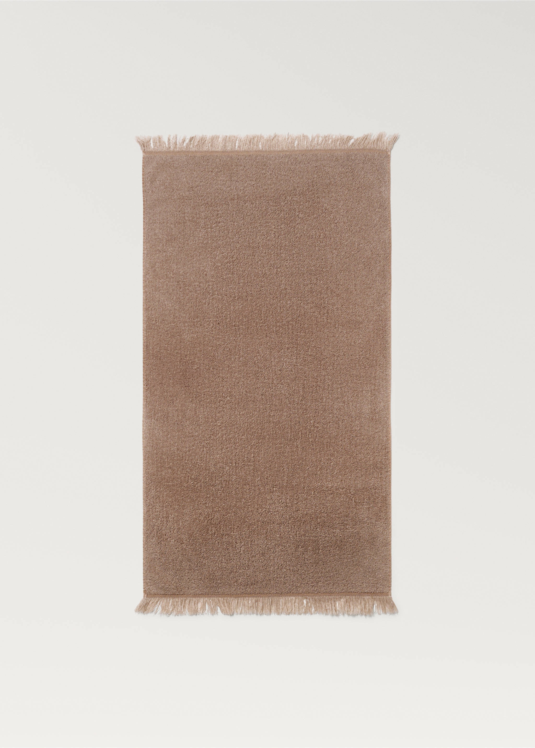 Organic cotton children's washbasin towel with fringes - Details of the article 3, Medium Brown. Ref: 87003361-00.