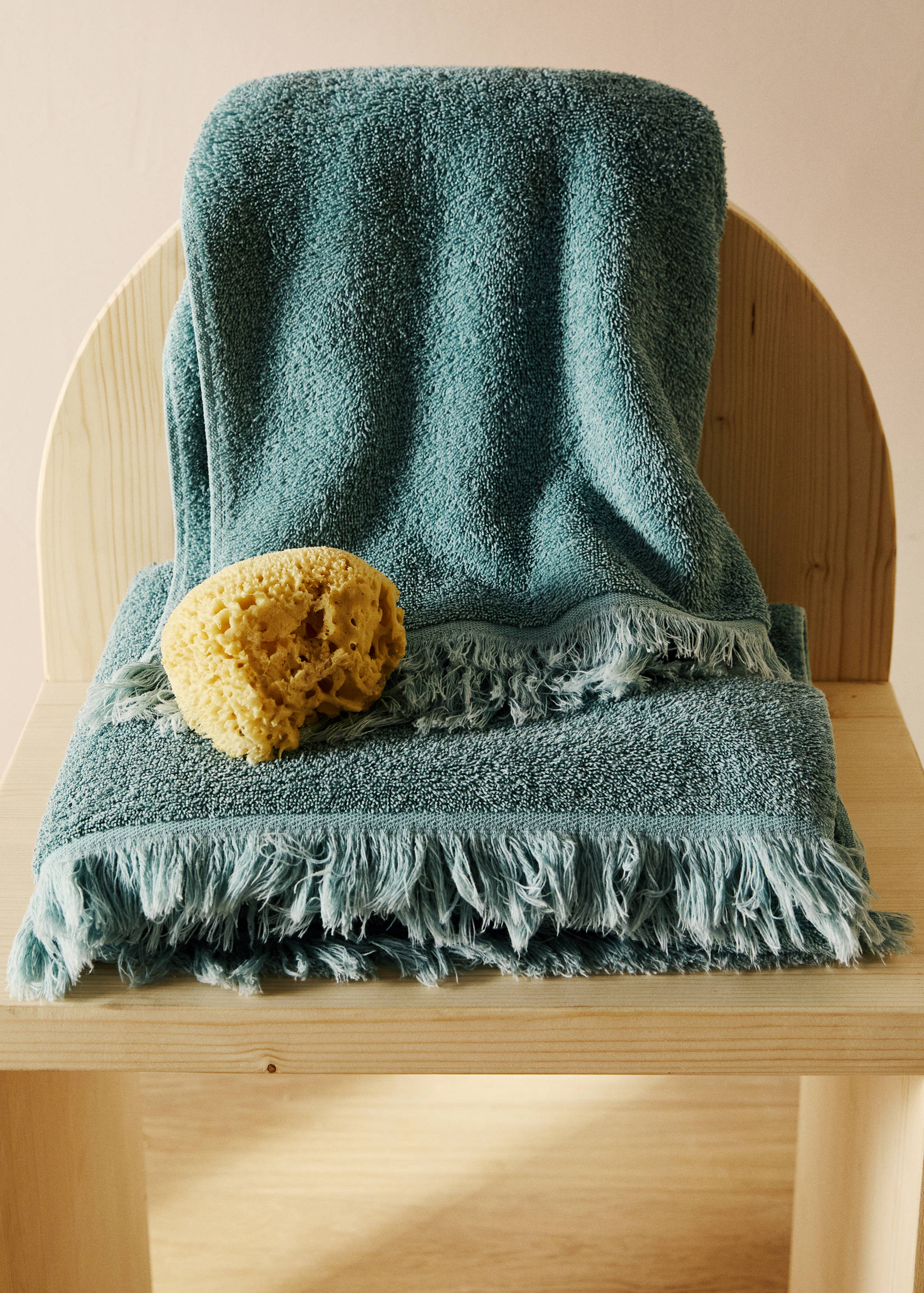 Πετσέτα χεριών  από οργανικό βαμβάκι και κρόσσια - Γενικό πλάνο