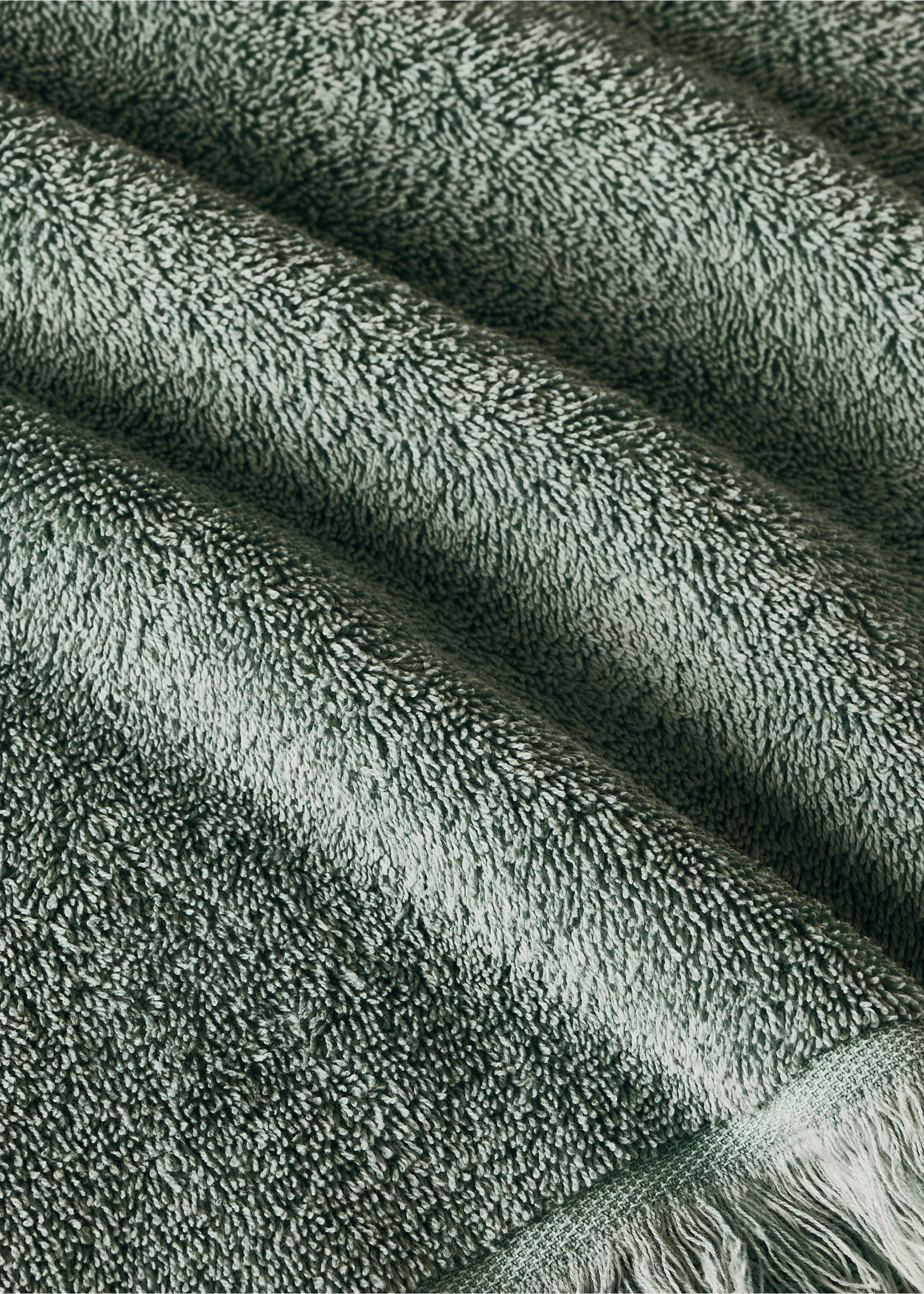 Organic cotton children's washbasin towel with fringes - Details of the article 2, Blue. Ref: 87003361-00.