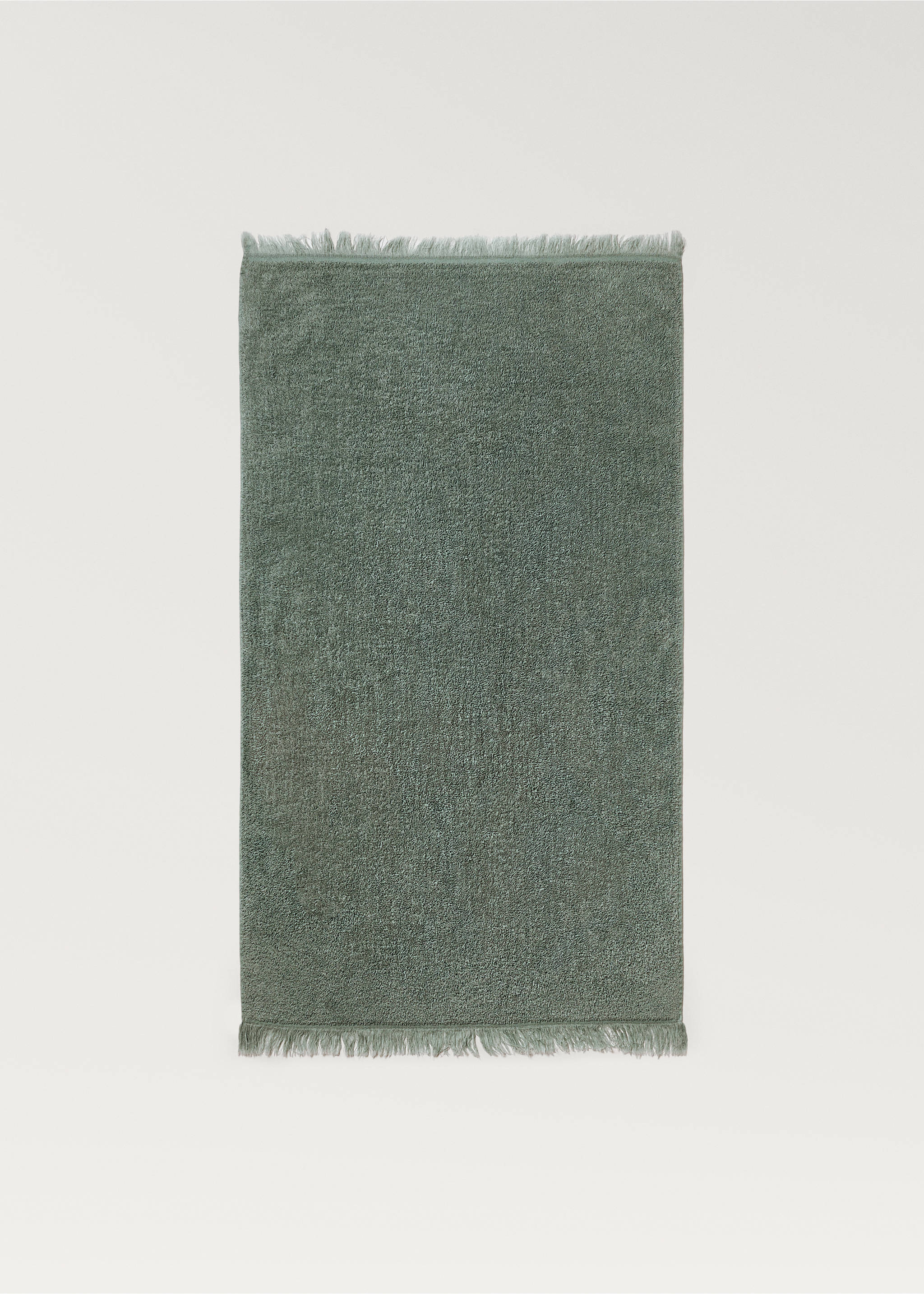 Organic cotton children's washbasin towel with fringes - Details of the article 3, Blue. Ref: 87003361-00.