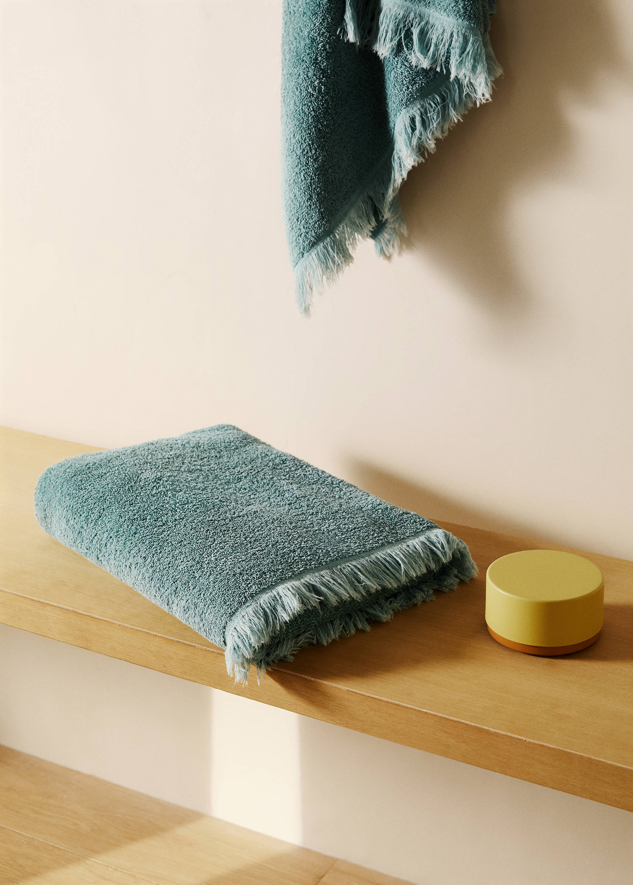 Duschhandduk för barn i ekologisk bomull med fransar - Allmän bild