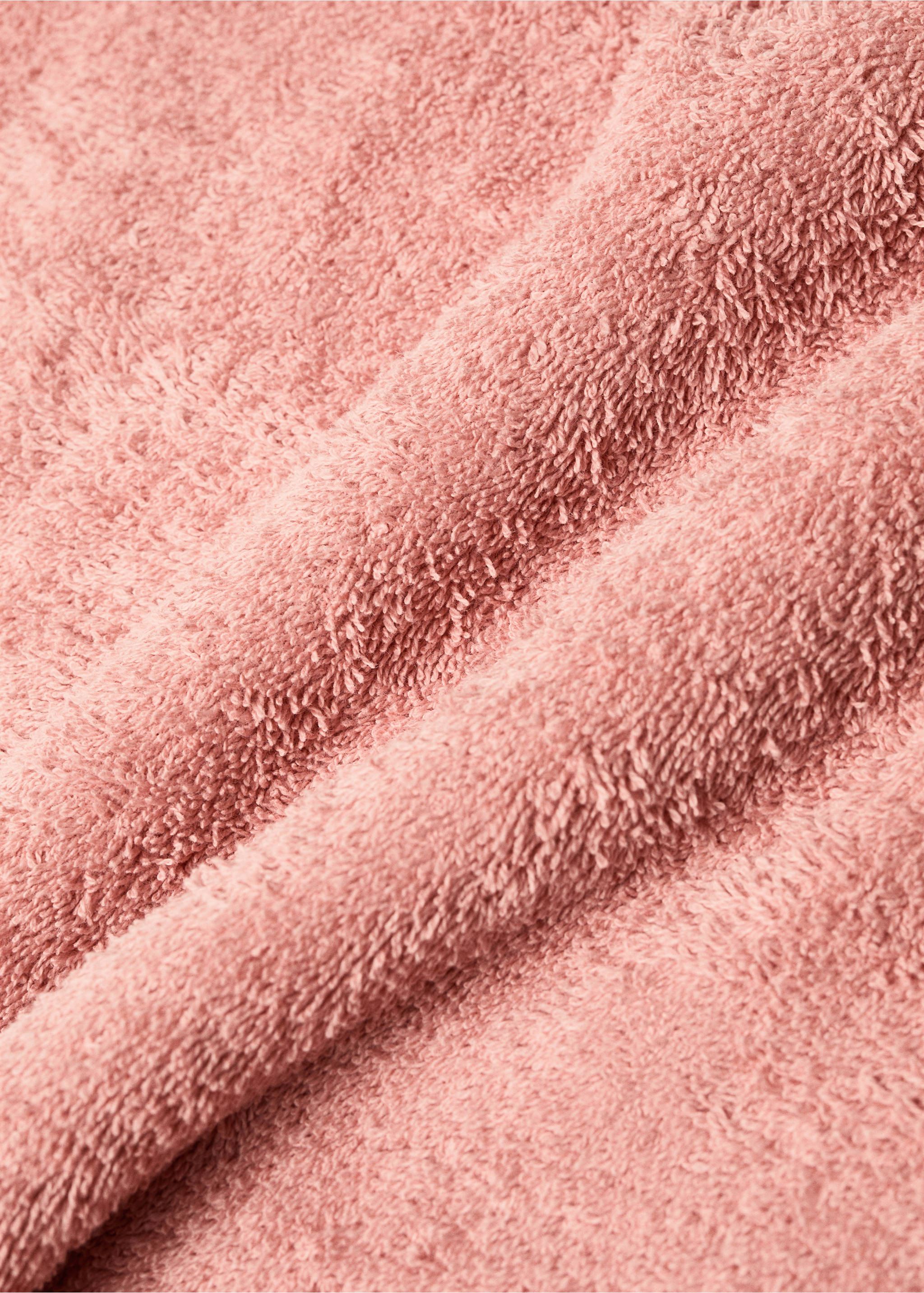 Organic cotton children's shower towel with fringes - Details of the article 2, Pink. Ref: 87003362-00.