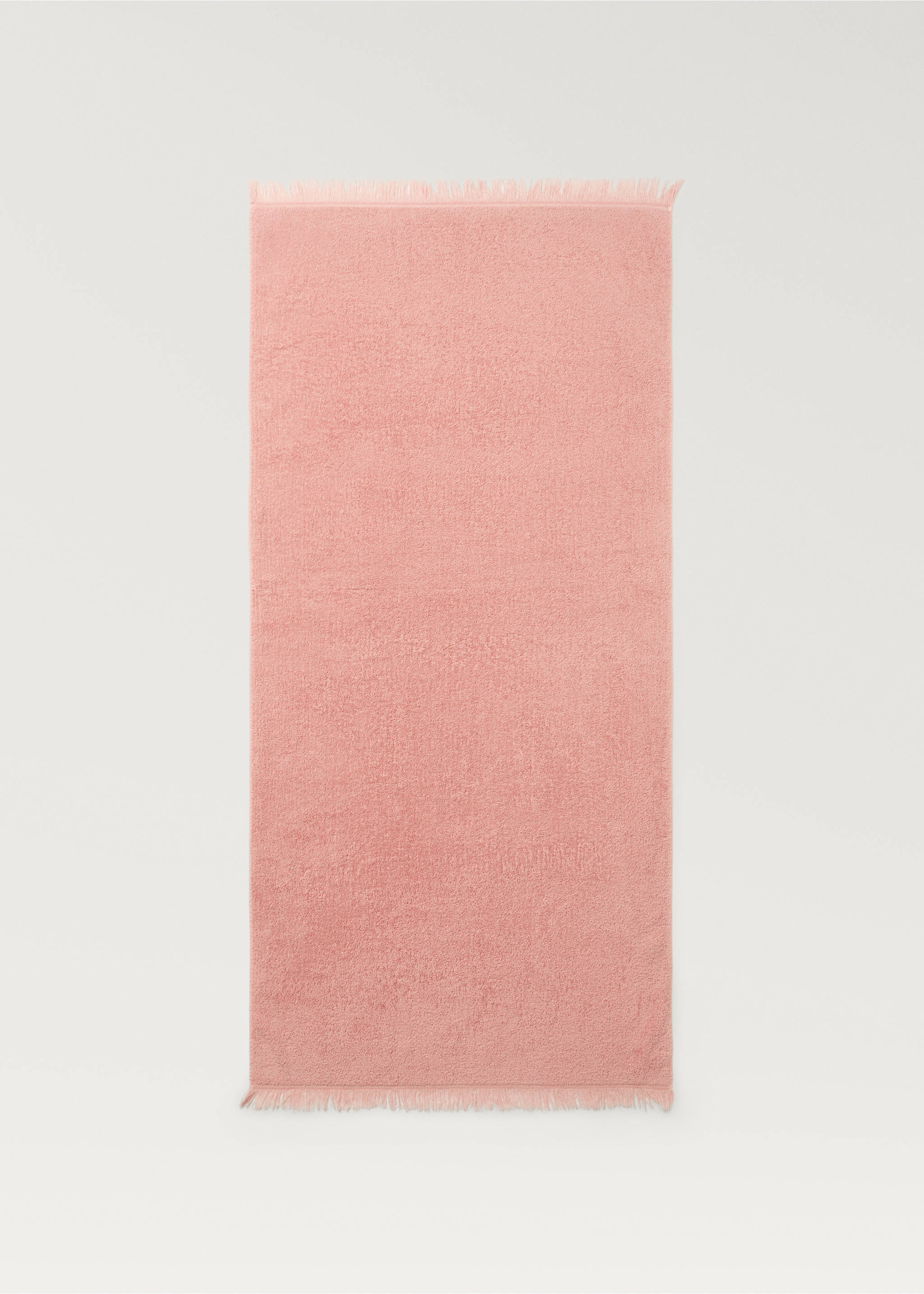 Organic cotton children's shower towel with fringes - Details of the article 3, Pink. Ref: 87003362-00.