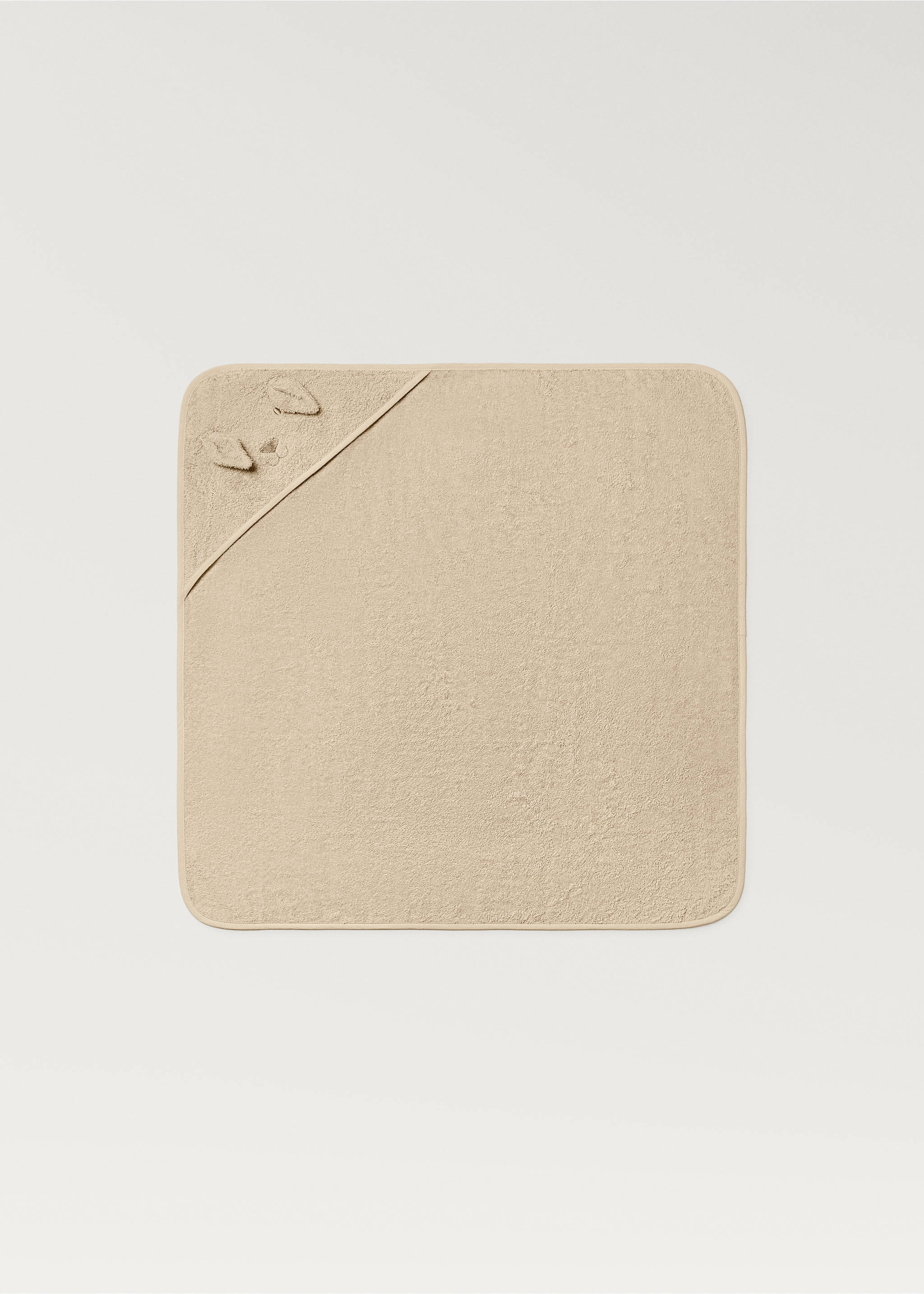 Kinderbadetuch mit Kapuze aus Frottee mit Öhrchen - Artikel ohne Model, Beige. Ref: 87003376-00.