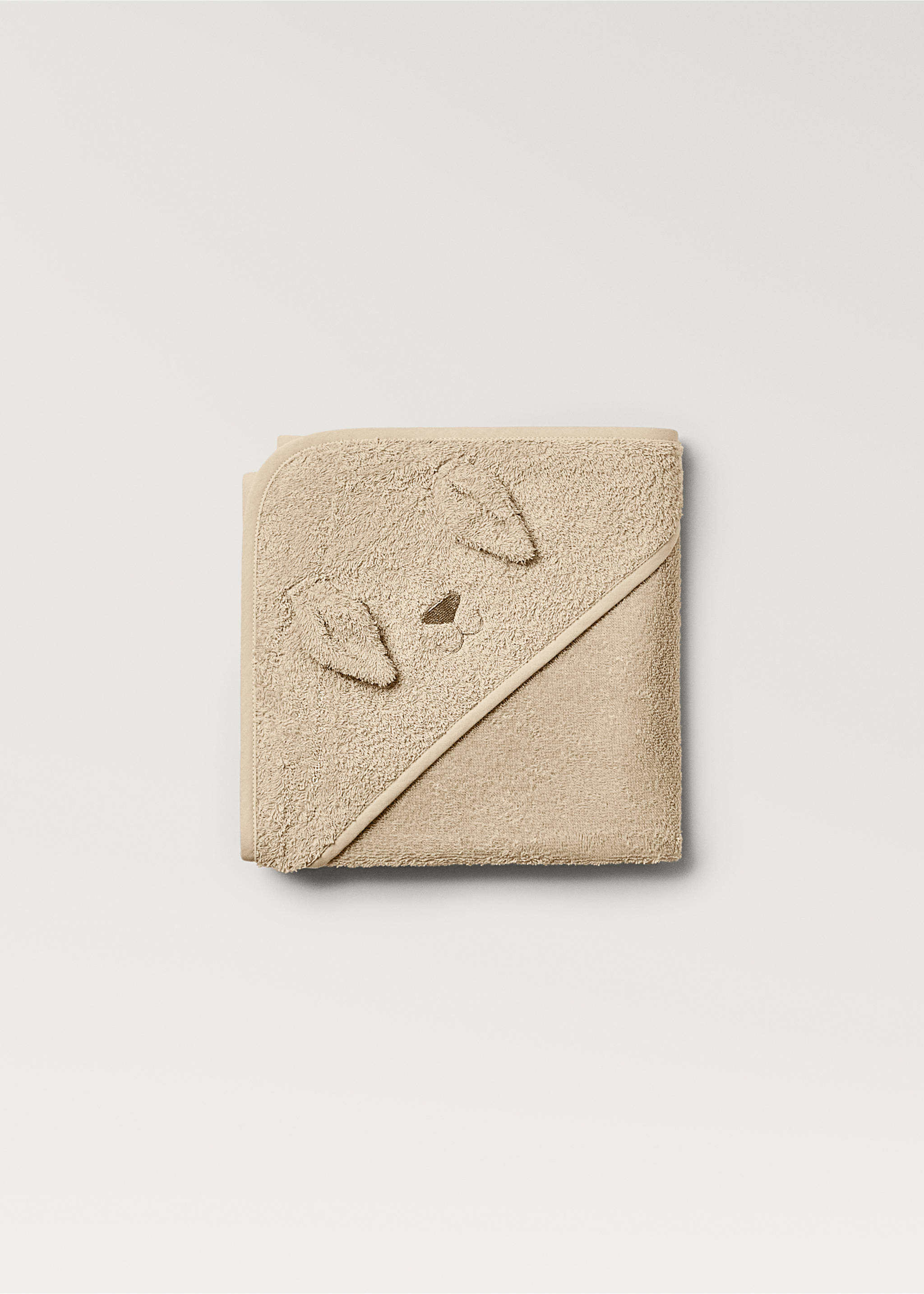 Kinderbadetuch mit Kapuze aus Frottee mit Öhrchen - Detail des Artikels 1, Beige. Ref: 87003376-00.