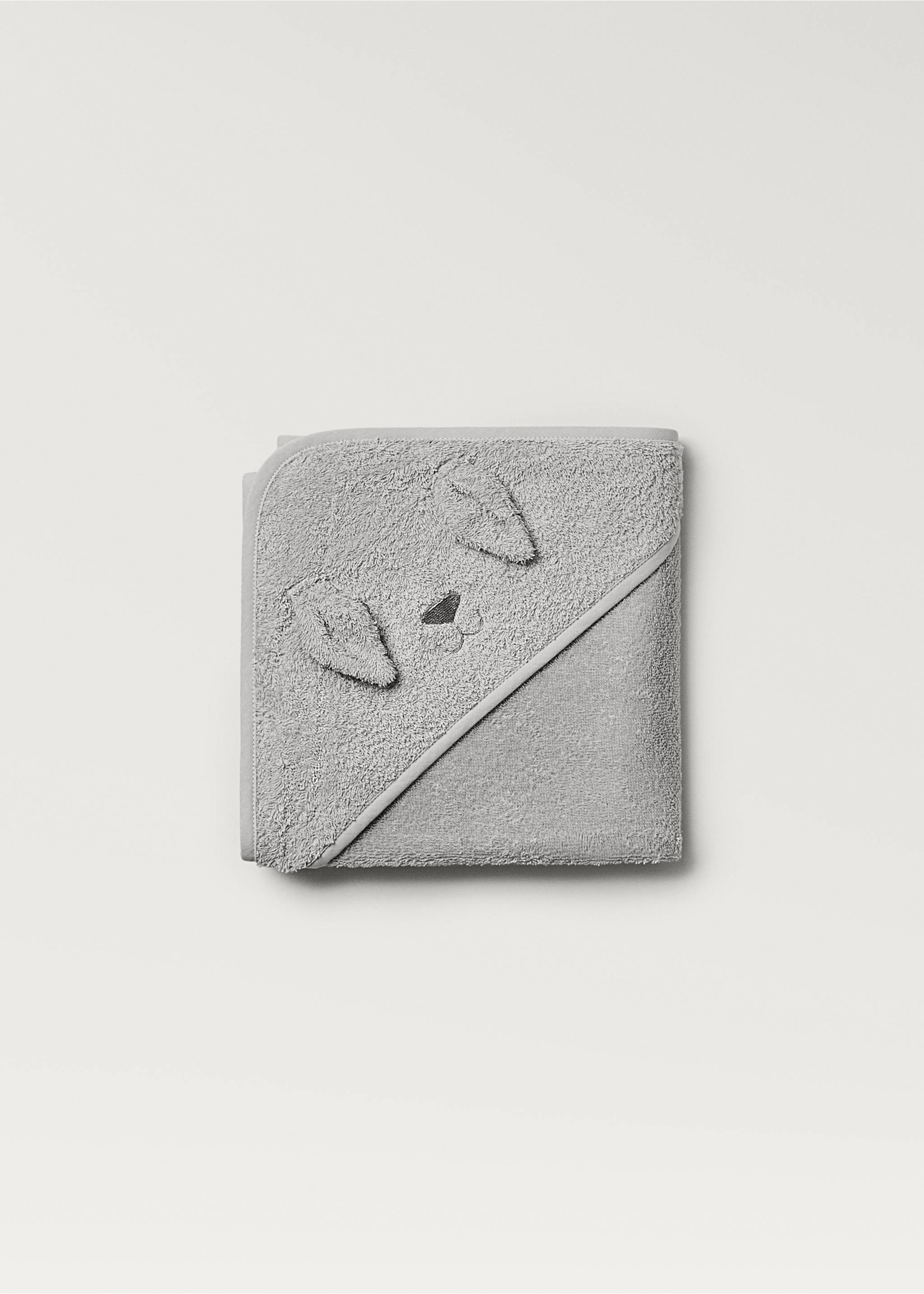 Children's terry bath cape with ears - Details of the article 1, Grey. Ref: 87003376-00.