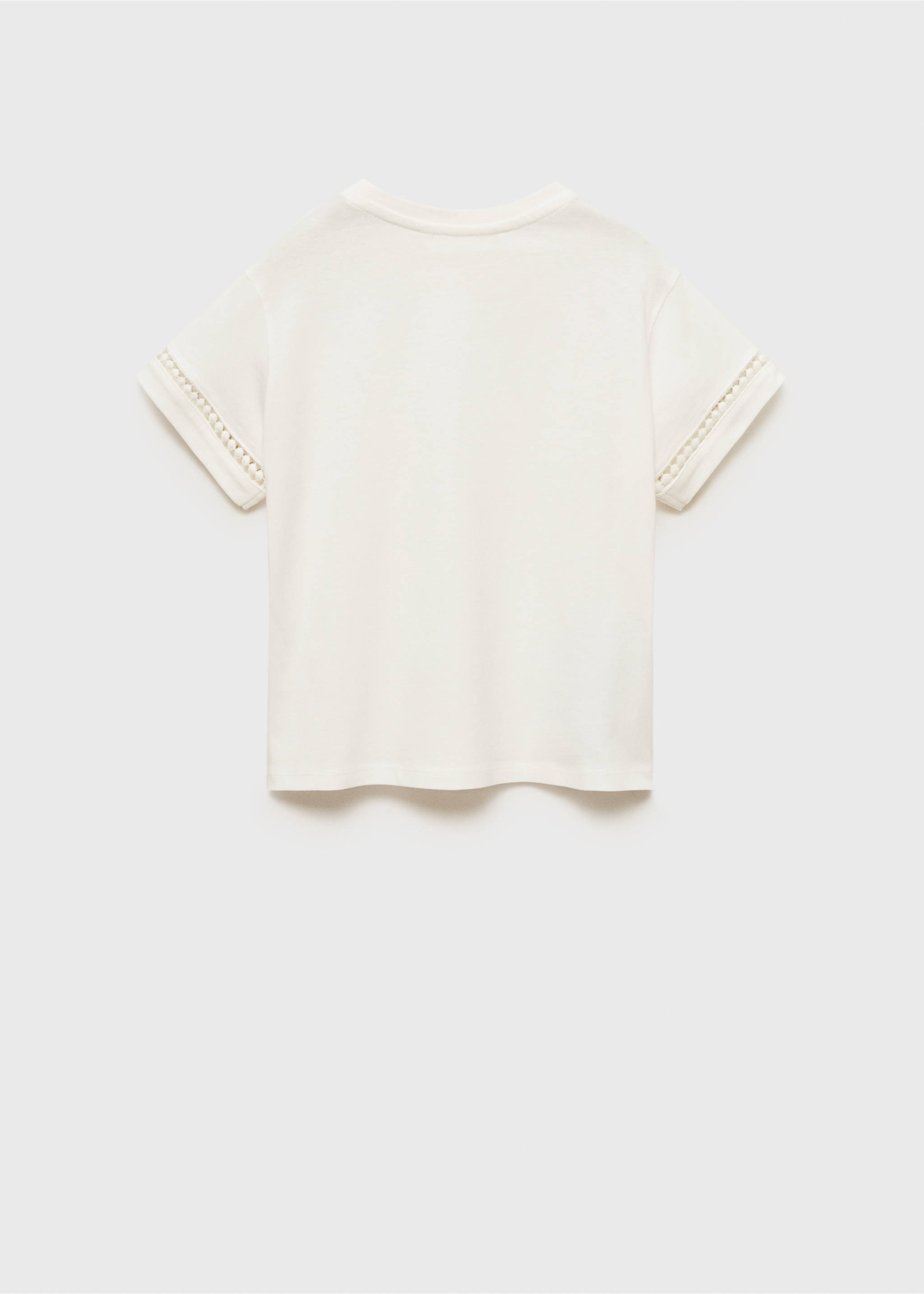 T-shirt détails ajourés - Verso de l’article, Blanc cassé. Ref: 87003652-00.