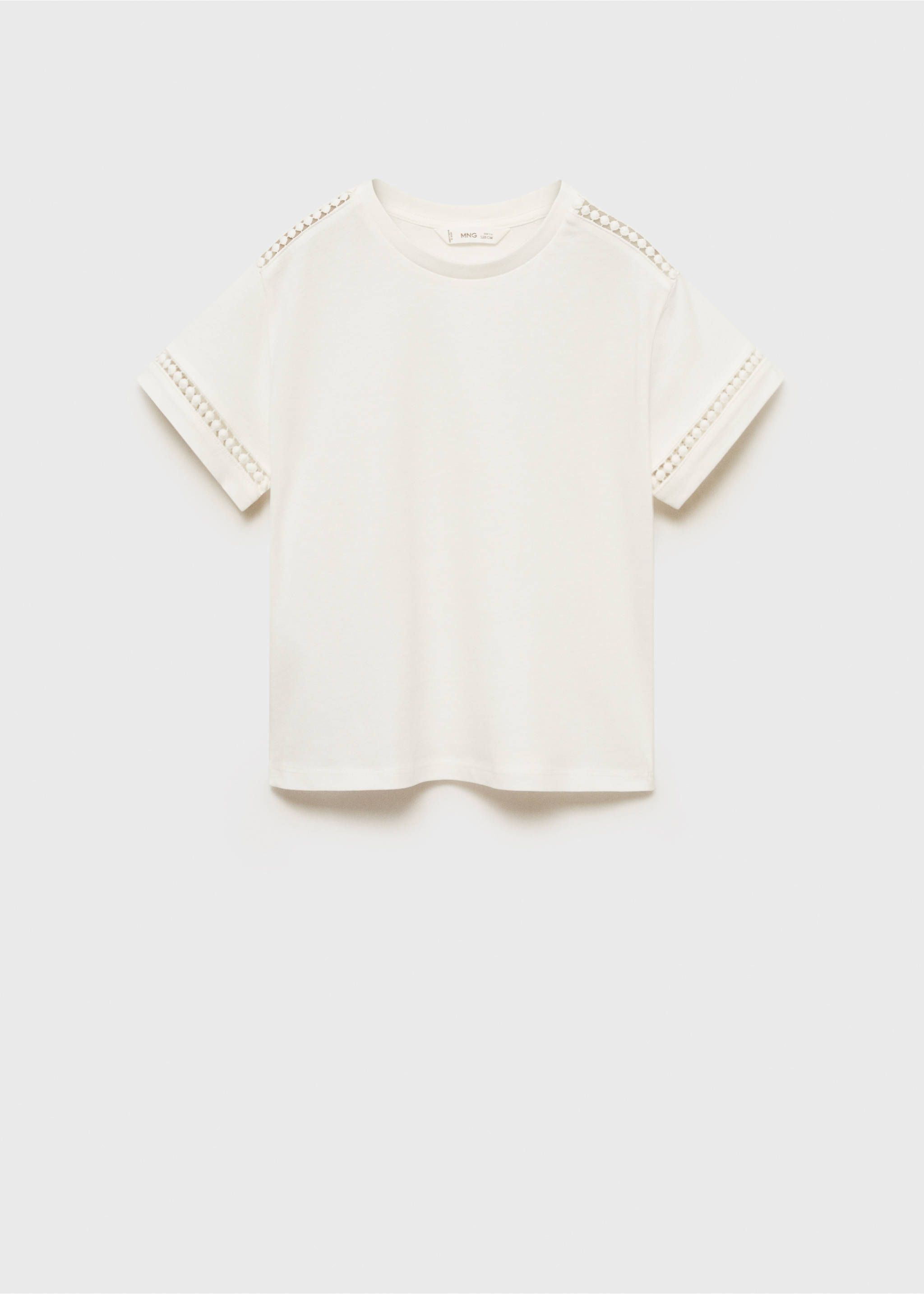 T-shirt détails ajourés - Article sans modèle, Blanc cassé. Ref: 87003652-00.