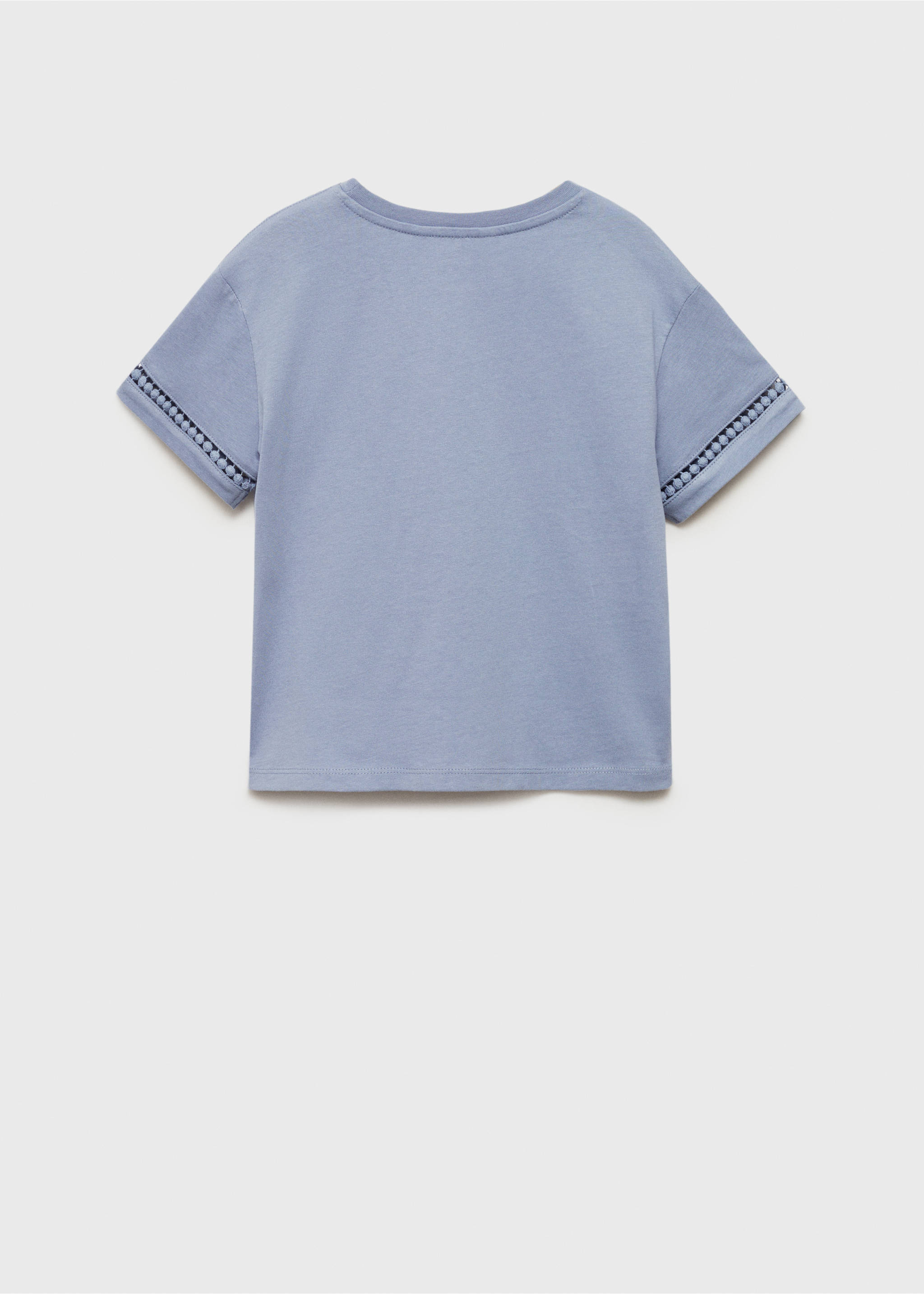 Camiseta detalles calados - Reverso del artículo, Azul petróleo. Ref: 87003652-00.
