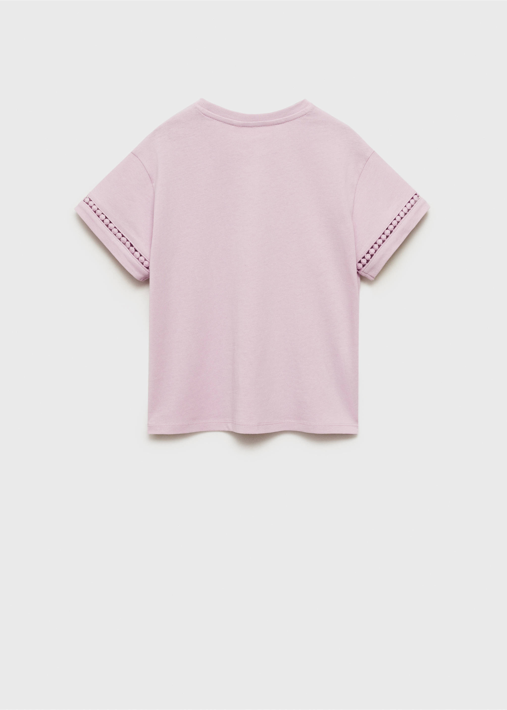 Openwork details T-shirt - Reverse of the article, Pink. Ref: 87003652-00.