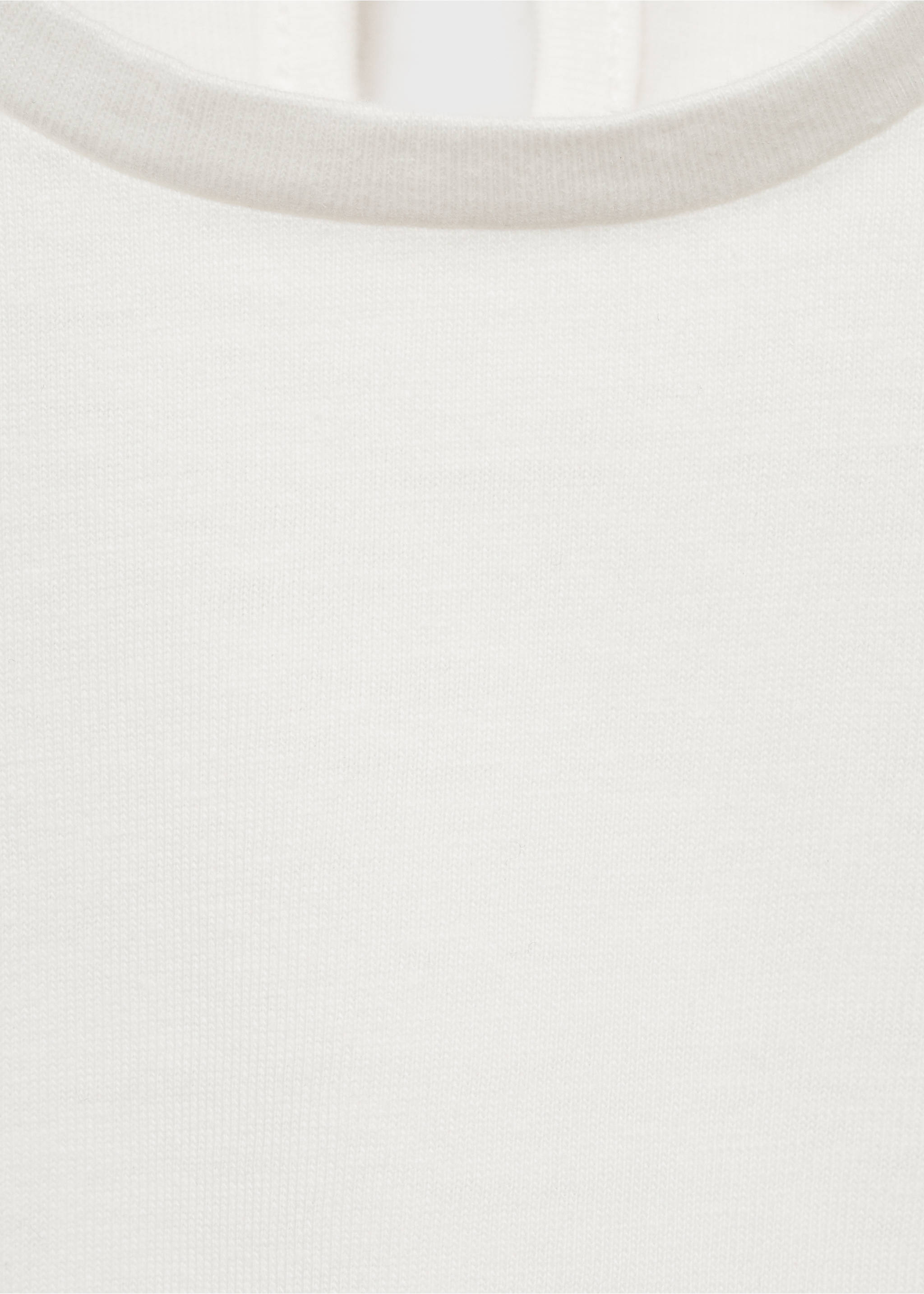 Embroidered sleeve T-shirt - Details of the article 0, Off White. Ref: 87003653-00.