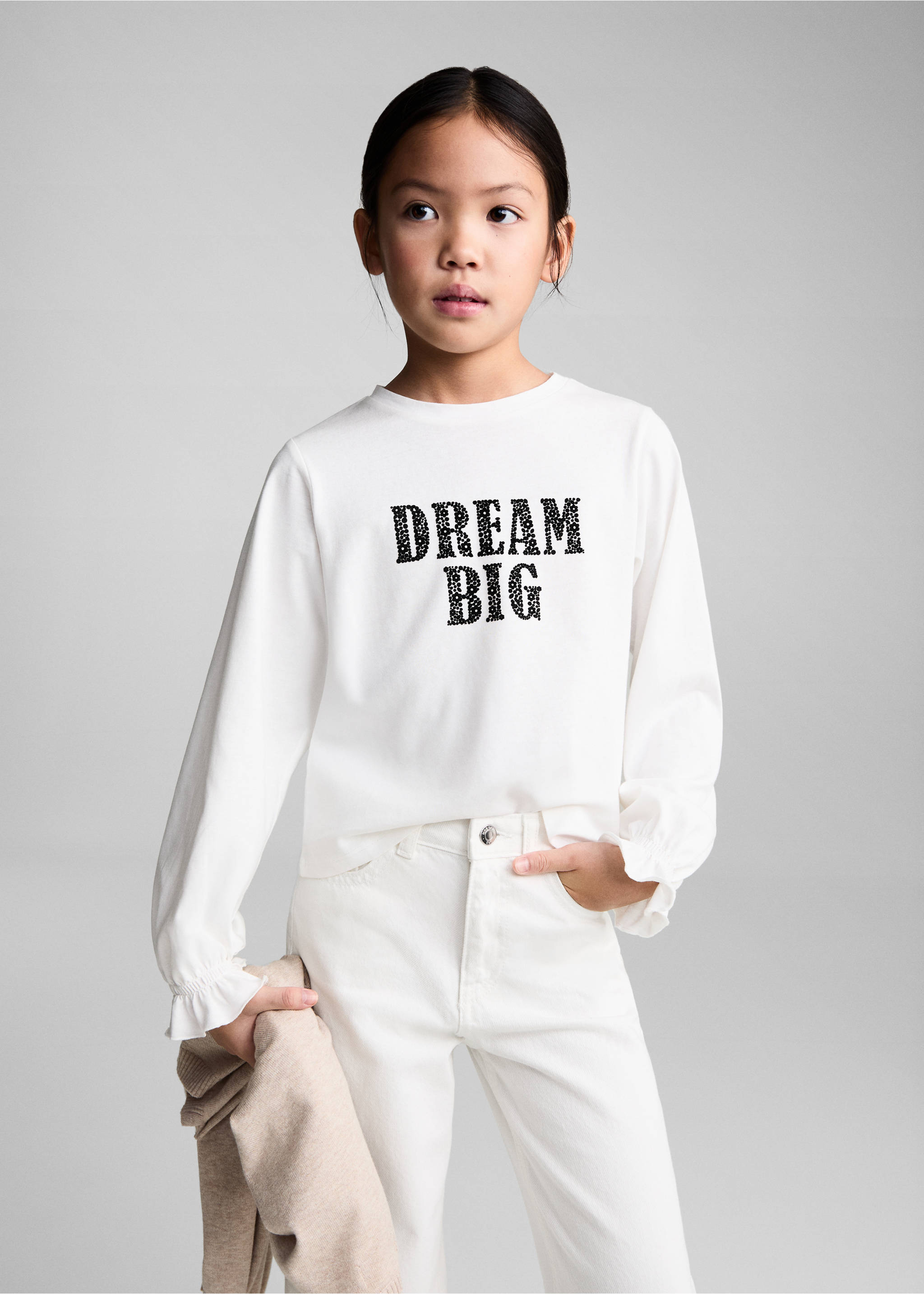 Message cotton T-shirt - Medium plane, Off White. Ref: 87003654-00.