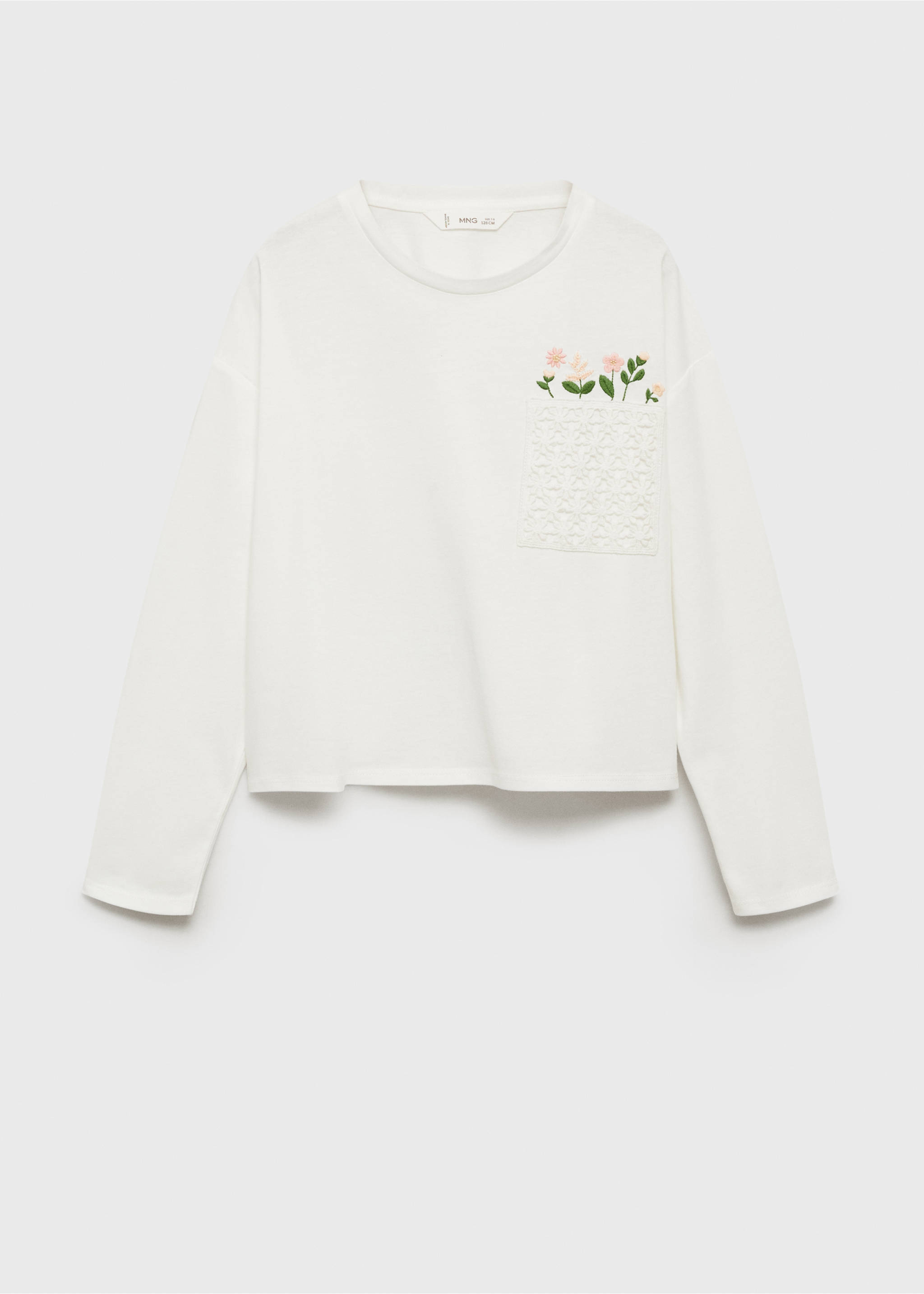 Embroidered detail T-shirt - Article without model, Off White. Ref: 87003657-00.