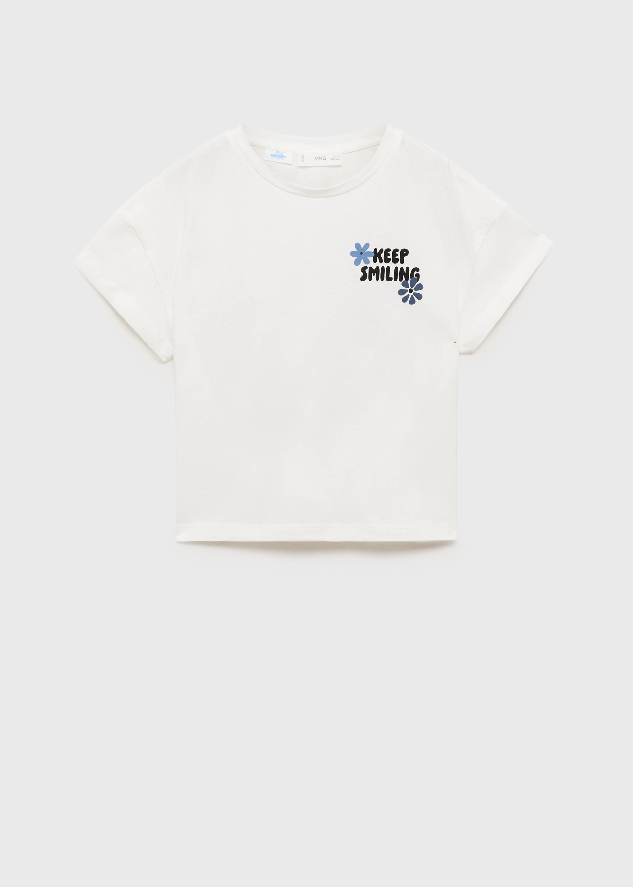 Cotton t-shirt with printed message - Article without model, Off White. Ref: 87003658-00.