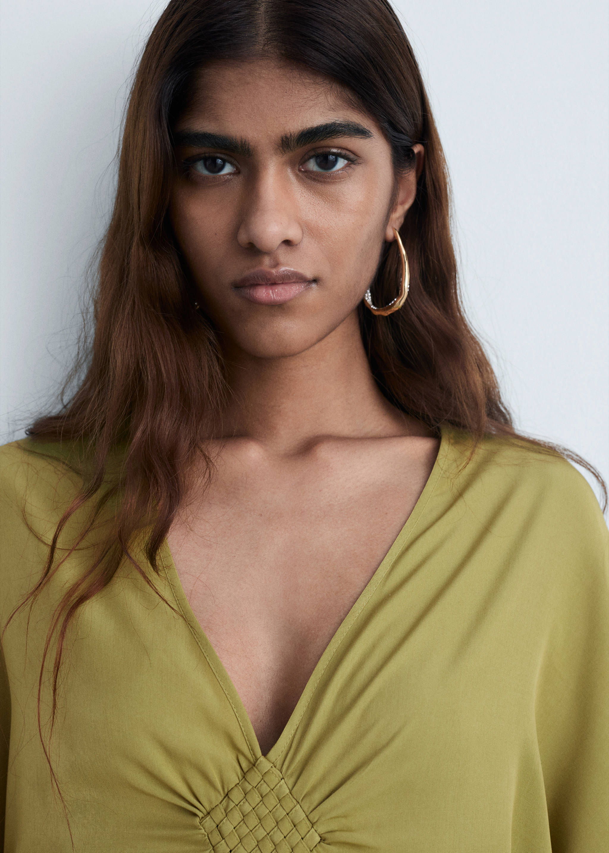 Robe satinée manches cloche - Détail de l'article 1