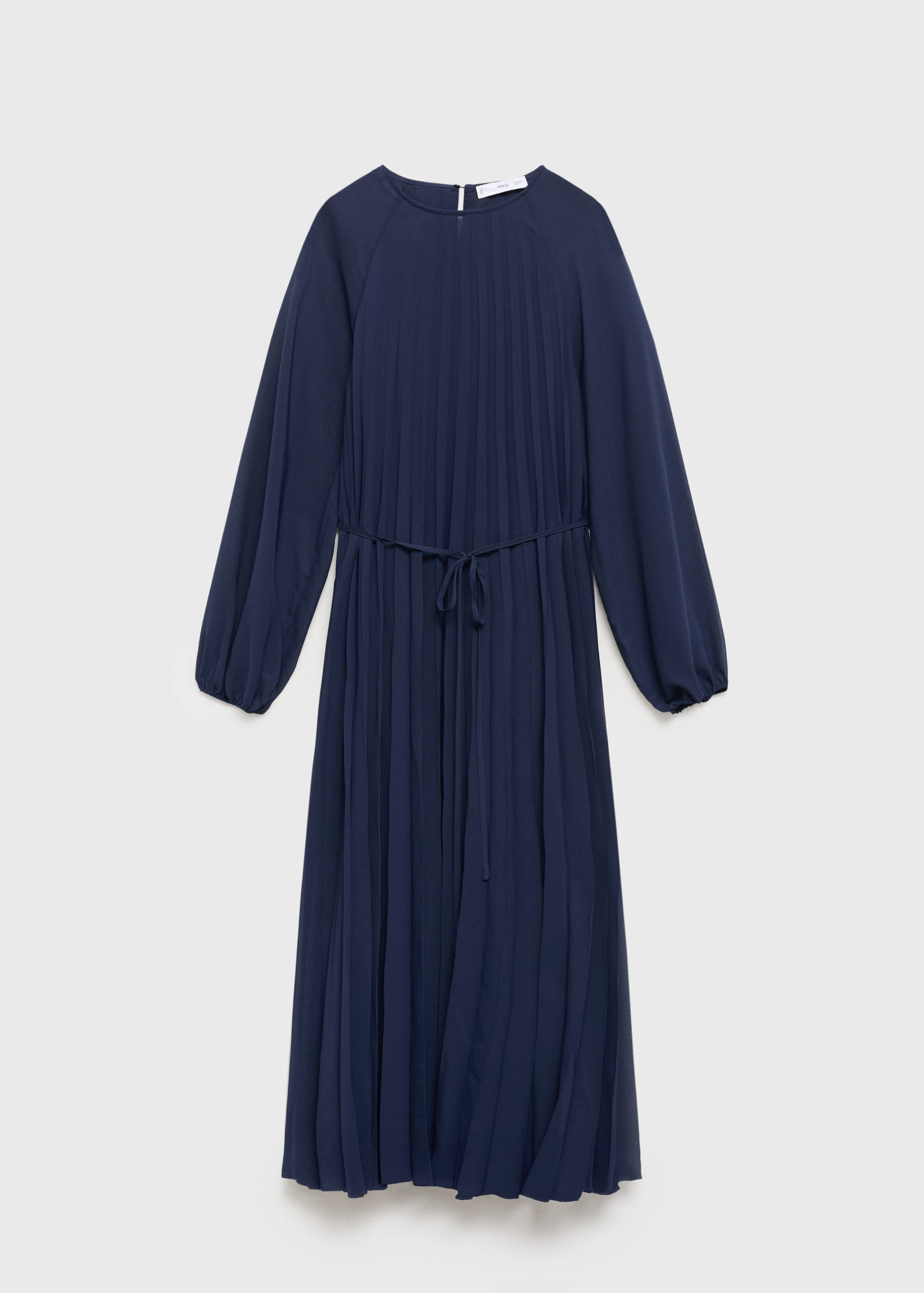 Vestido plissado com cinto e laço - Artigo sem modelo
