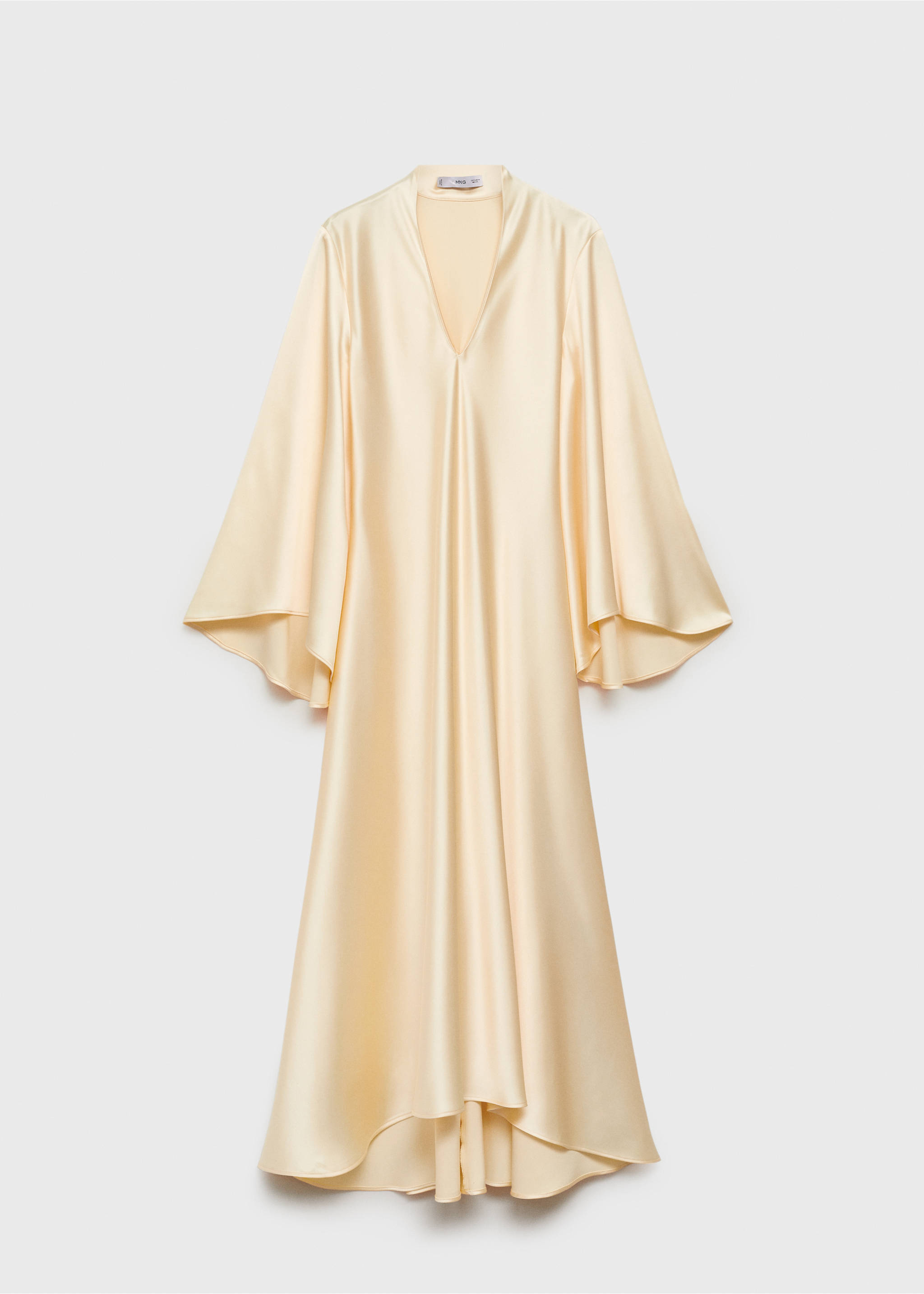 V-neck dress with flared sleeves - Article without model, Gold. Ref: 87004076-00.