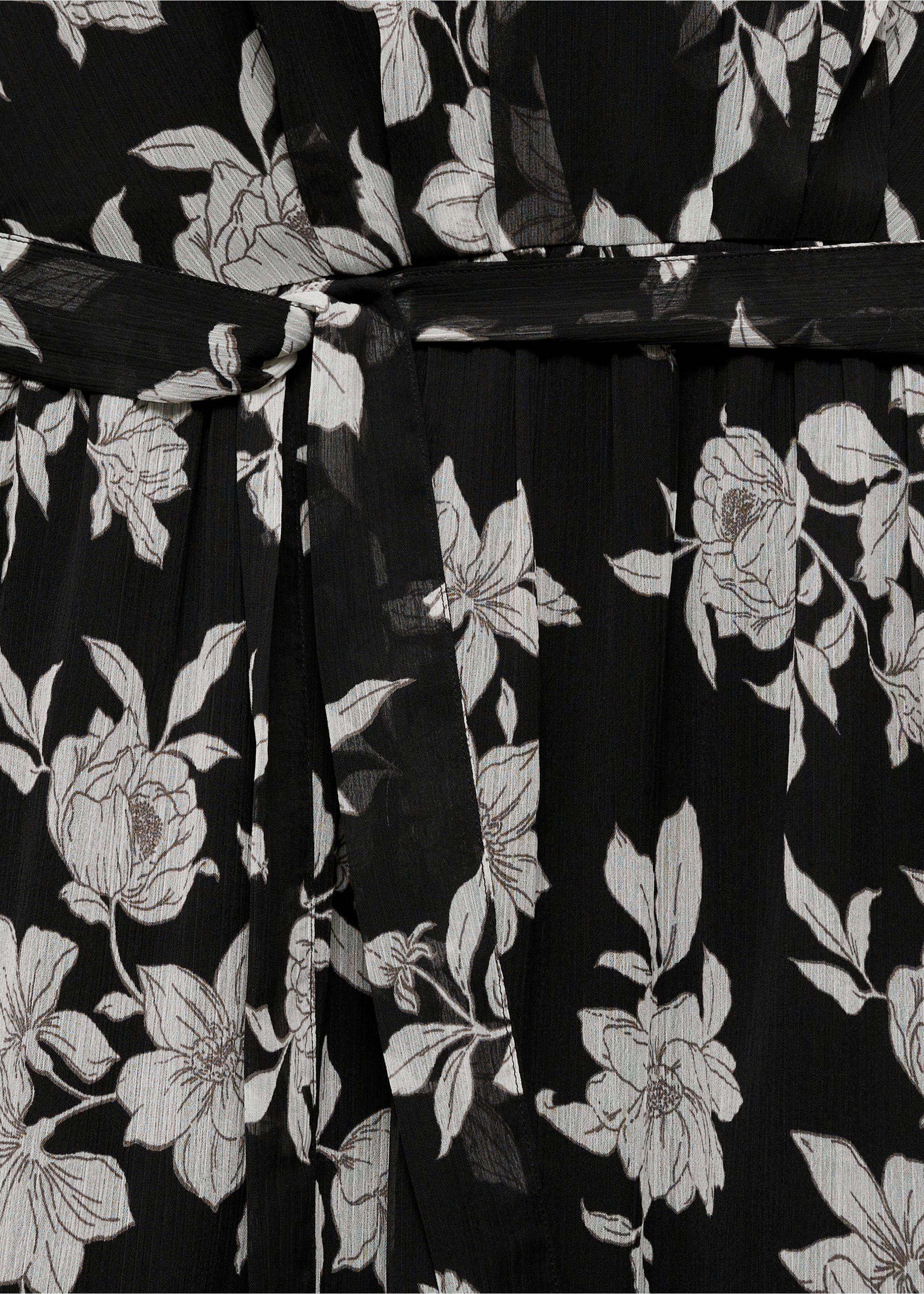 Vestido estampado floral volantes - Detalle del artículo 8, Negro. Ref: 87004079-00.
