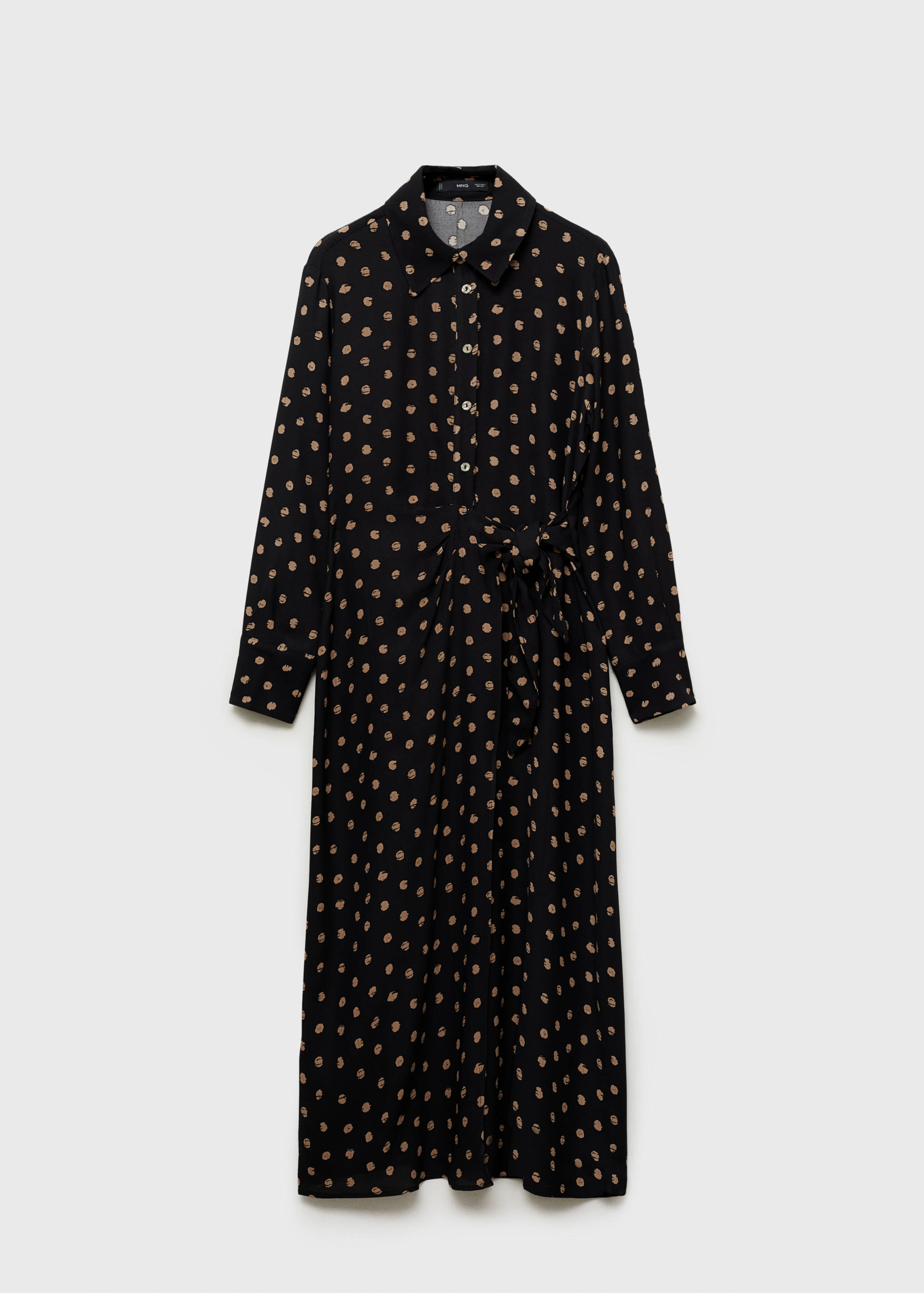 Sukienka koszulowa w grochy z ozdobnym wiązaniem - Artykuł bez modela/modelki