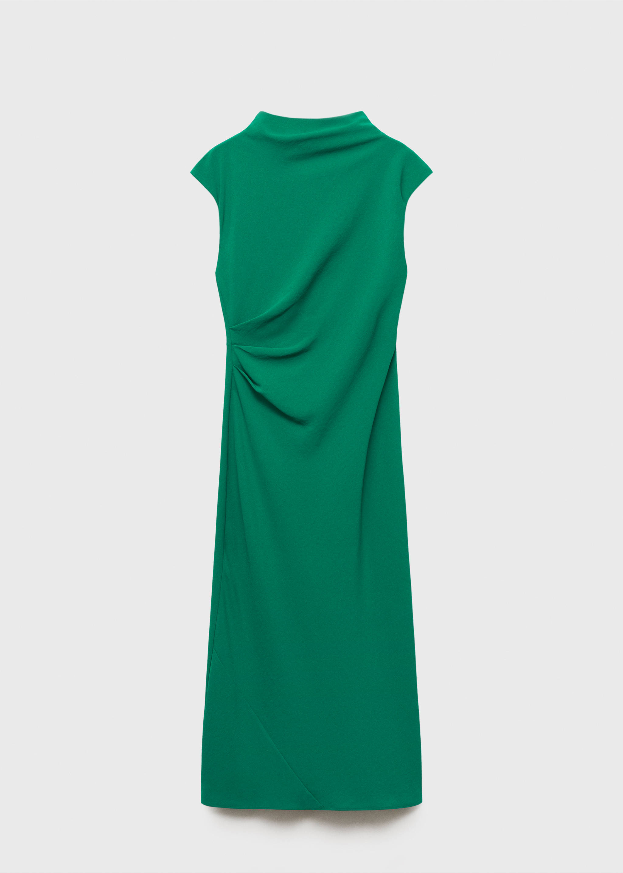 A-line dress with draped waist - Article without model, Green. Ref: 87004081-00.