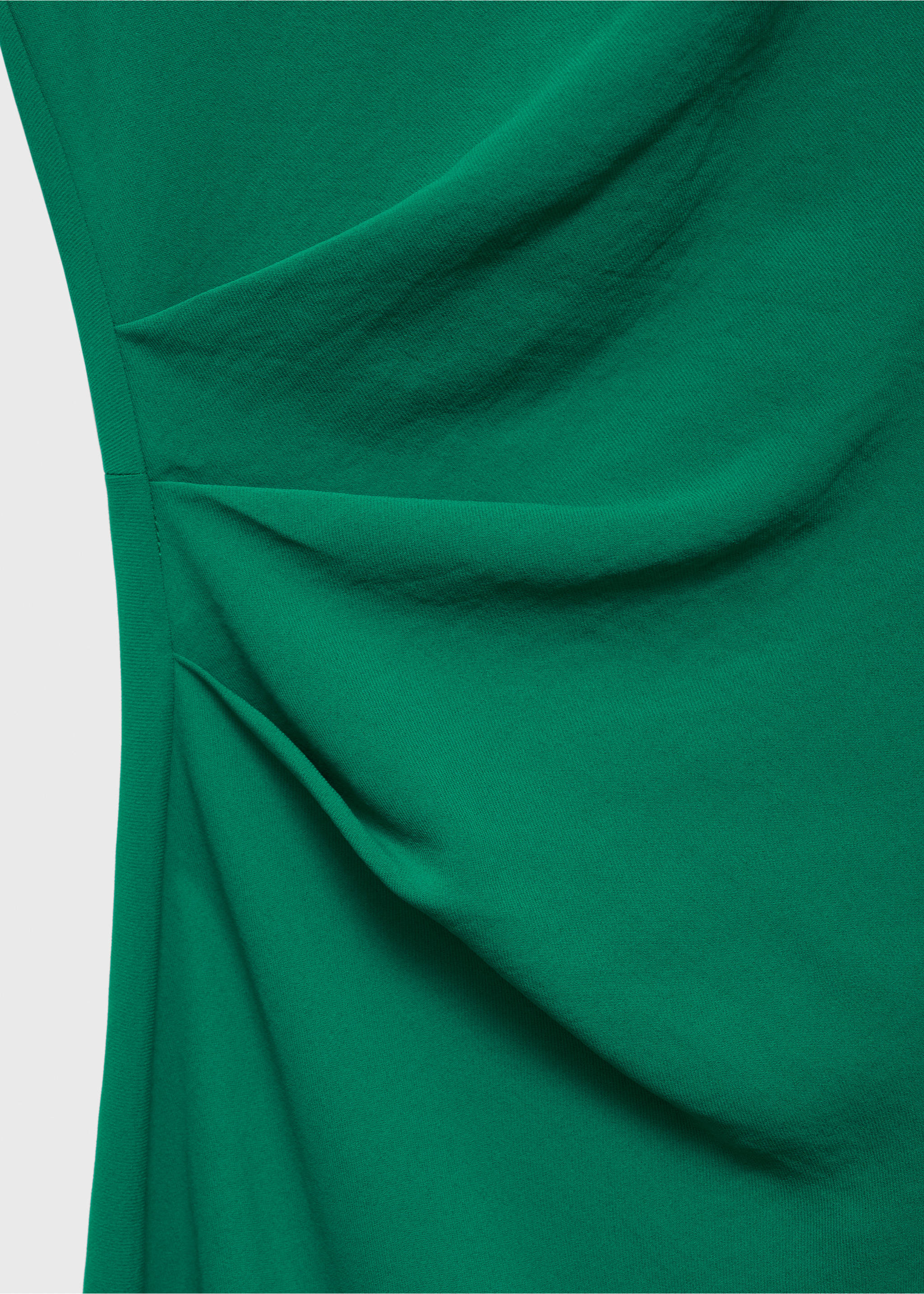 A-line dress with draped waist - Details of the article 0, Green. Ref: 87004081-00.